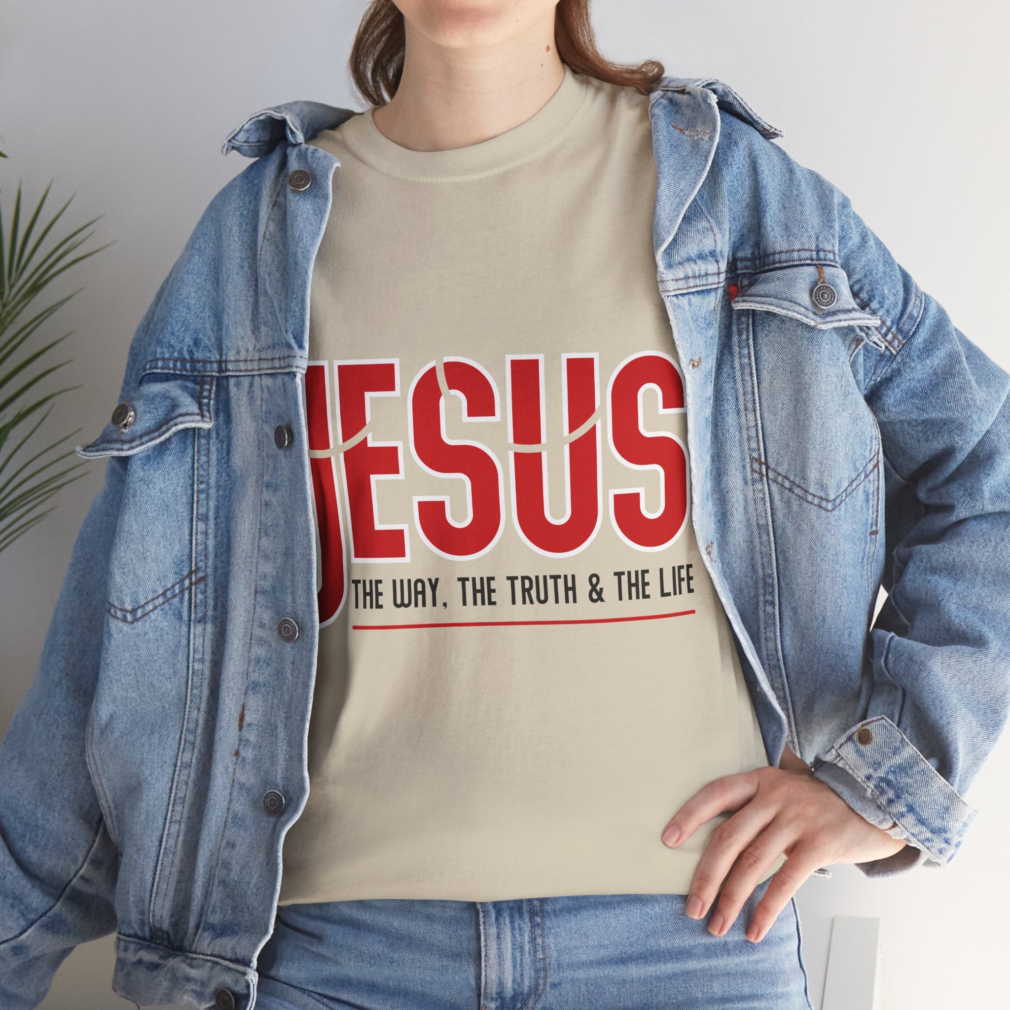 Jesus The Way The Truth & The Life T-Shirt — Bold Red Christian Unisex Cotton Tee