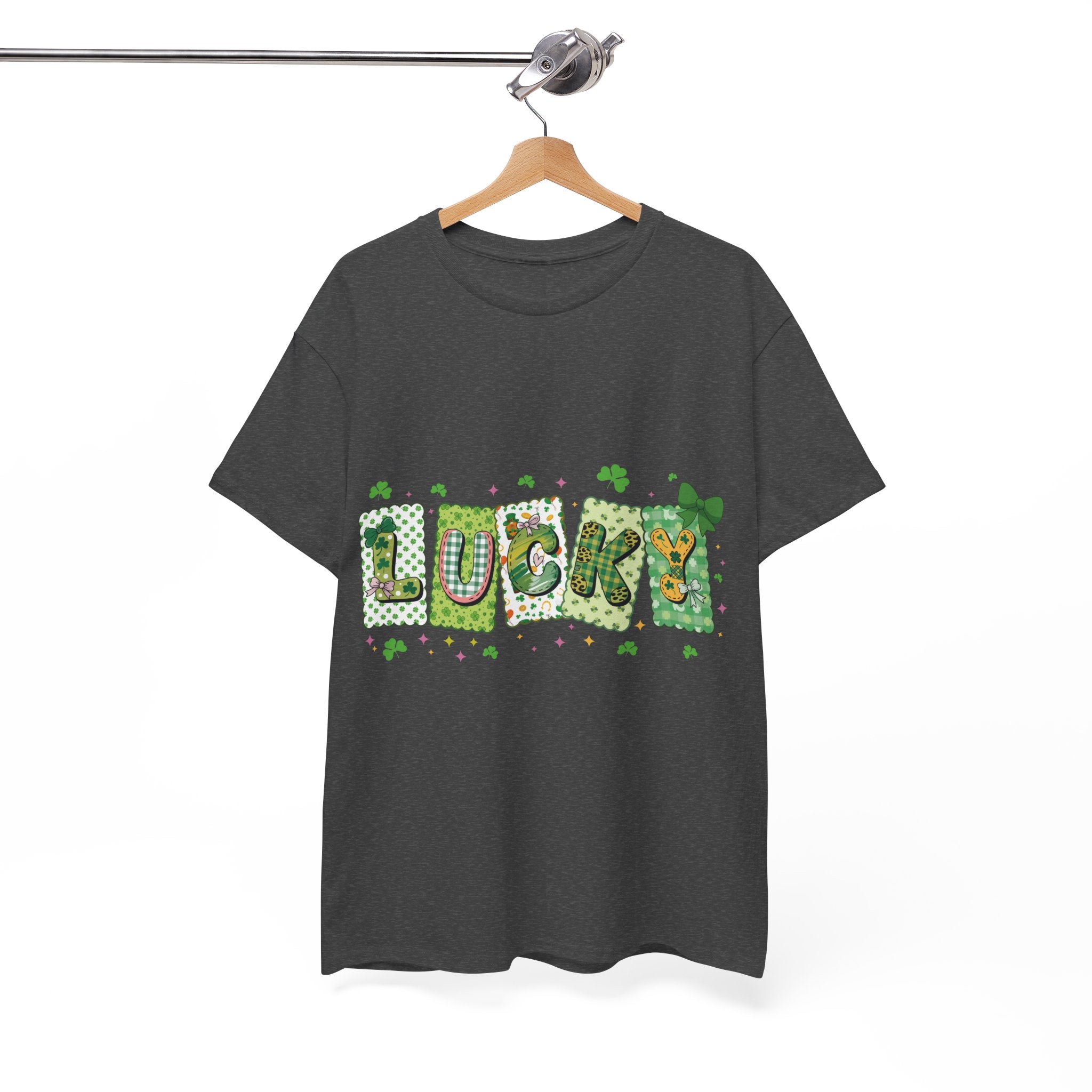 Lucky Patchwork Plaid Clover Tee — St. Patrick’s Day Unisex Cotton T-Shirt