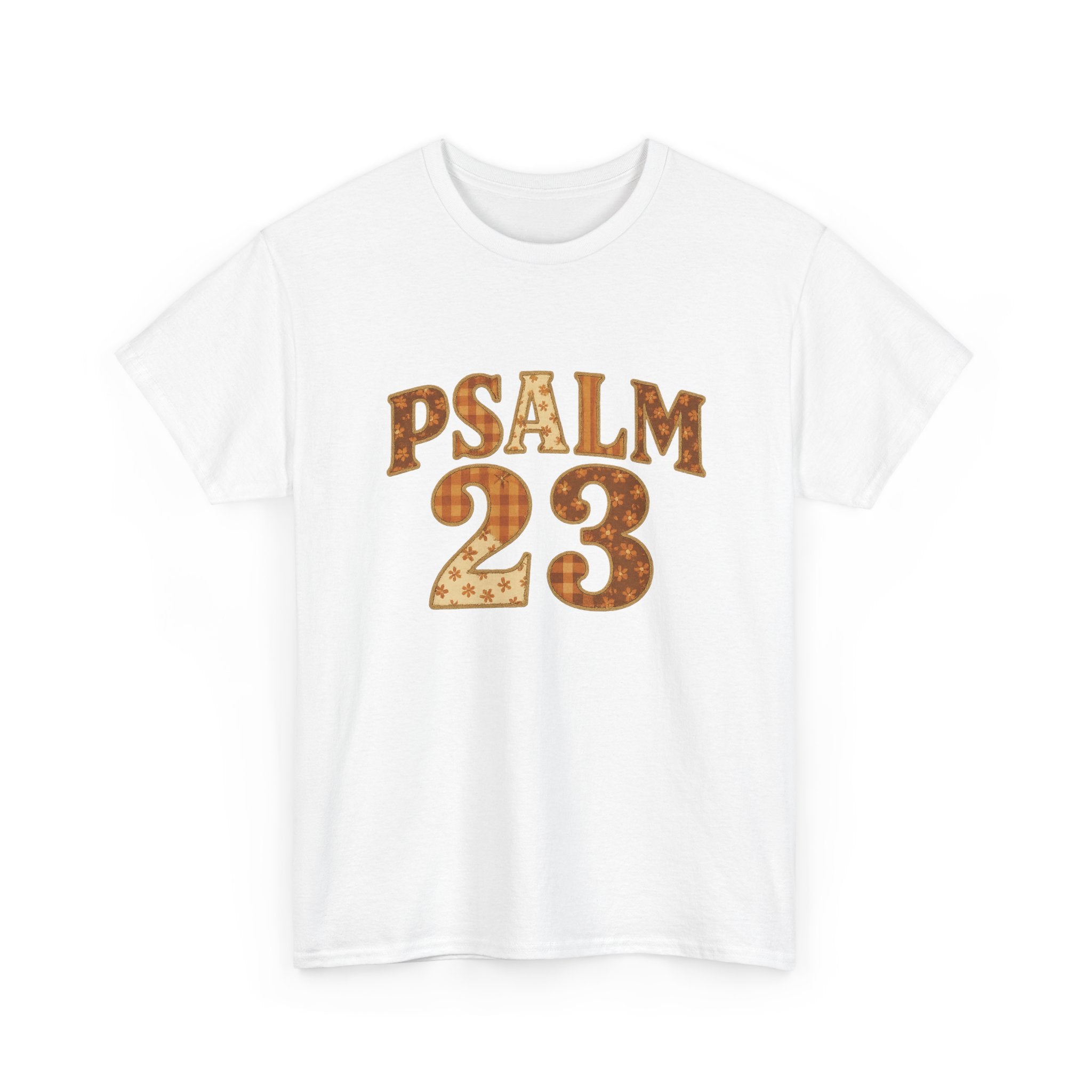 Psalm 23 Floral Tee — “My Lord Is My Shepherd” Stitched-Text Unisex Cotton Tee