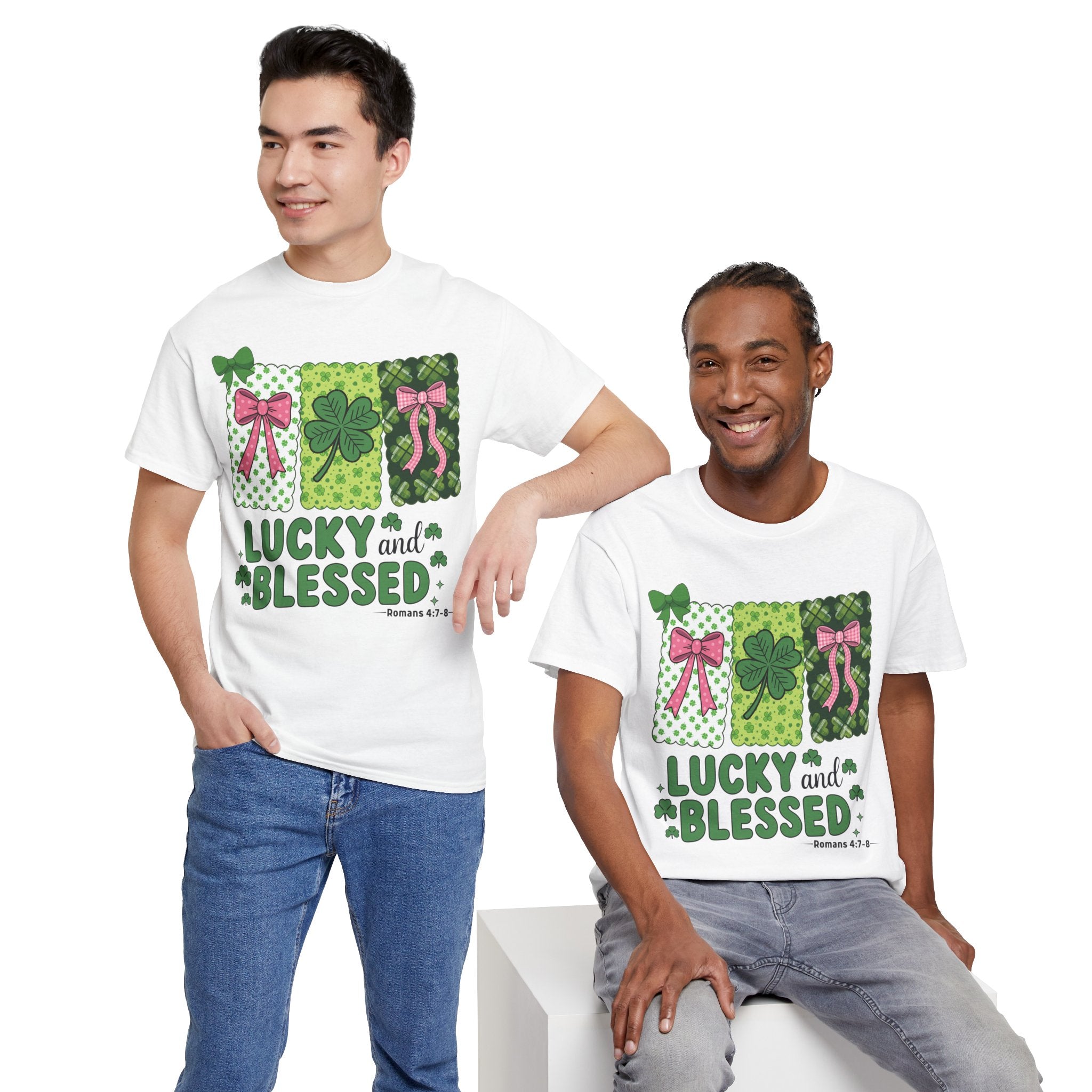 Lucky and Blessed Clover Unisex Cotton Tee