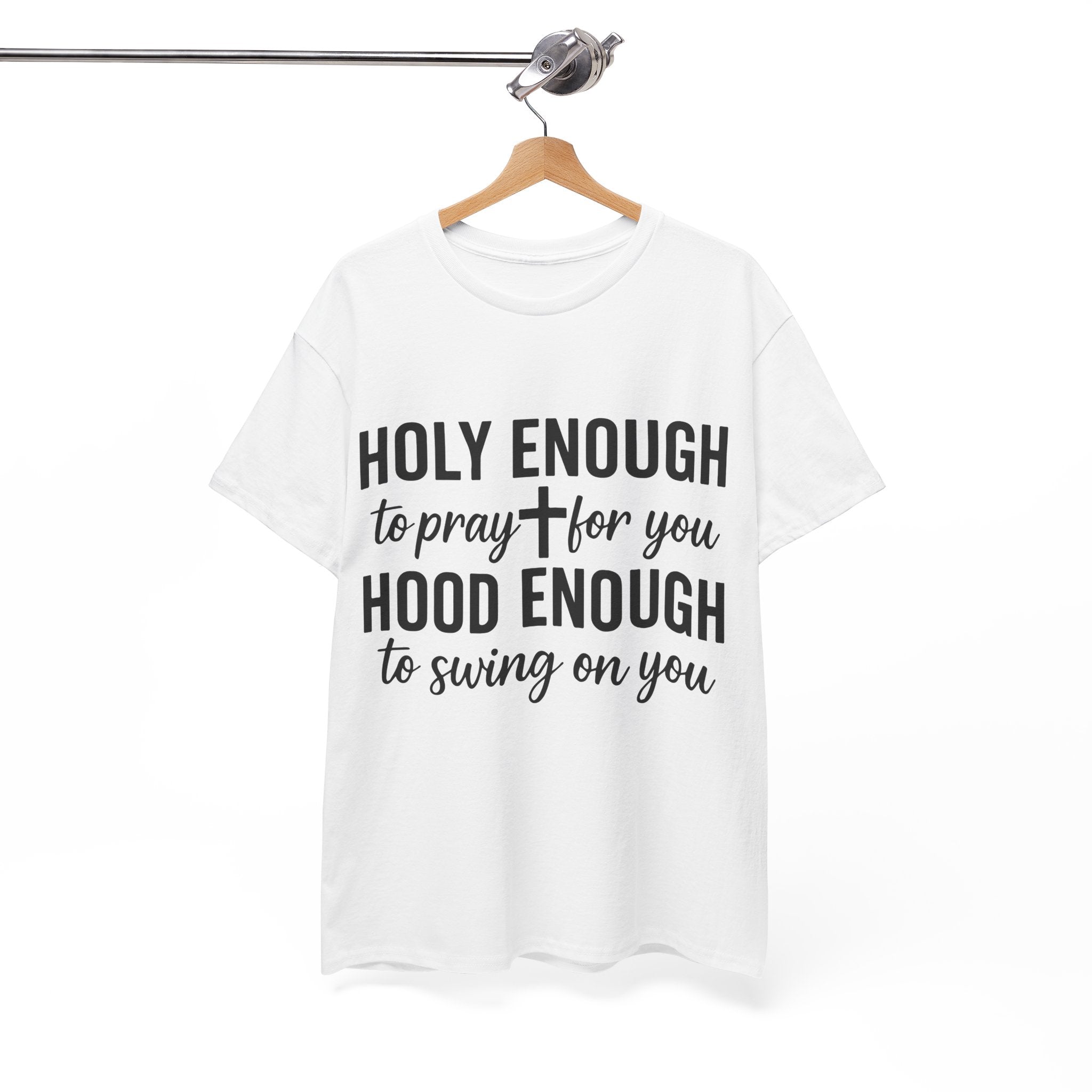 Holy Enough Christian T‑Shirt — Modern Hand‑Lettered Faith Unisex CottonTee