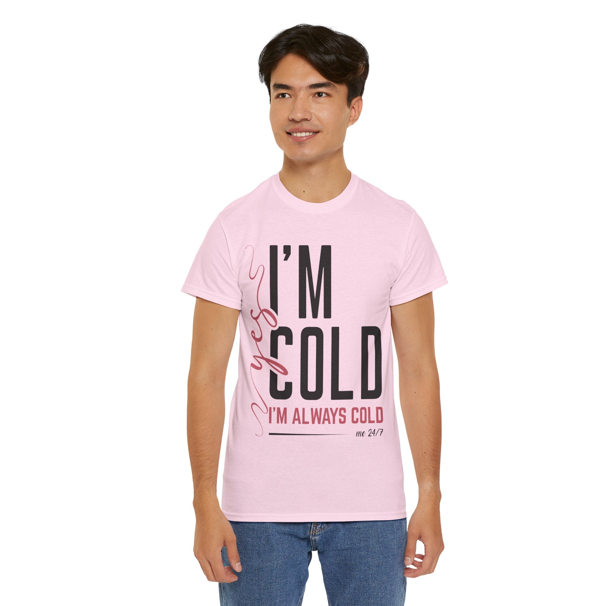 Pink Script Minimalist Unisex Cotton Tee