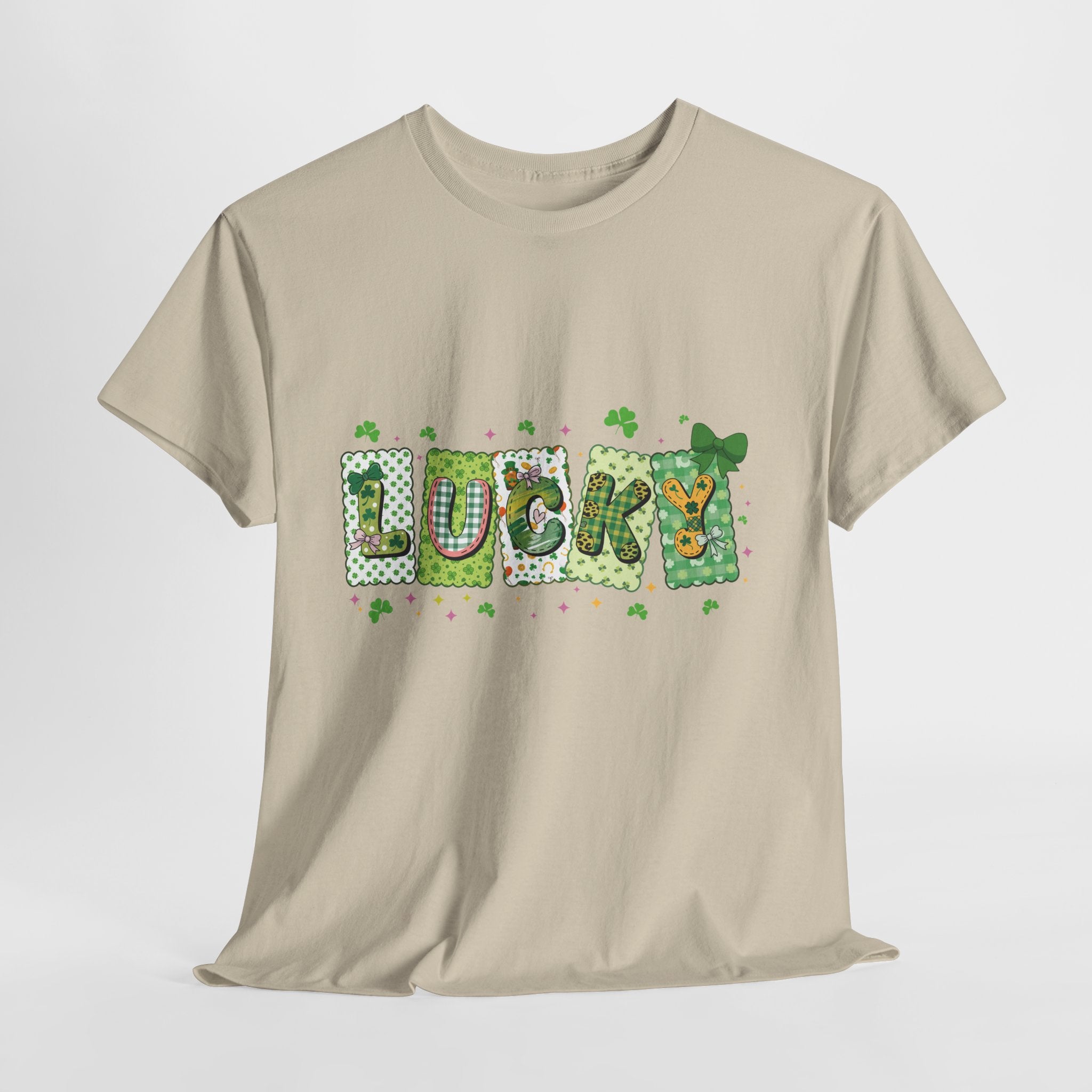 Lucky Patchwork Plaid Clover Tee — St. Patrick’s Day Unisex Cotton T-Shirt