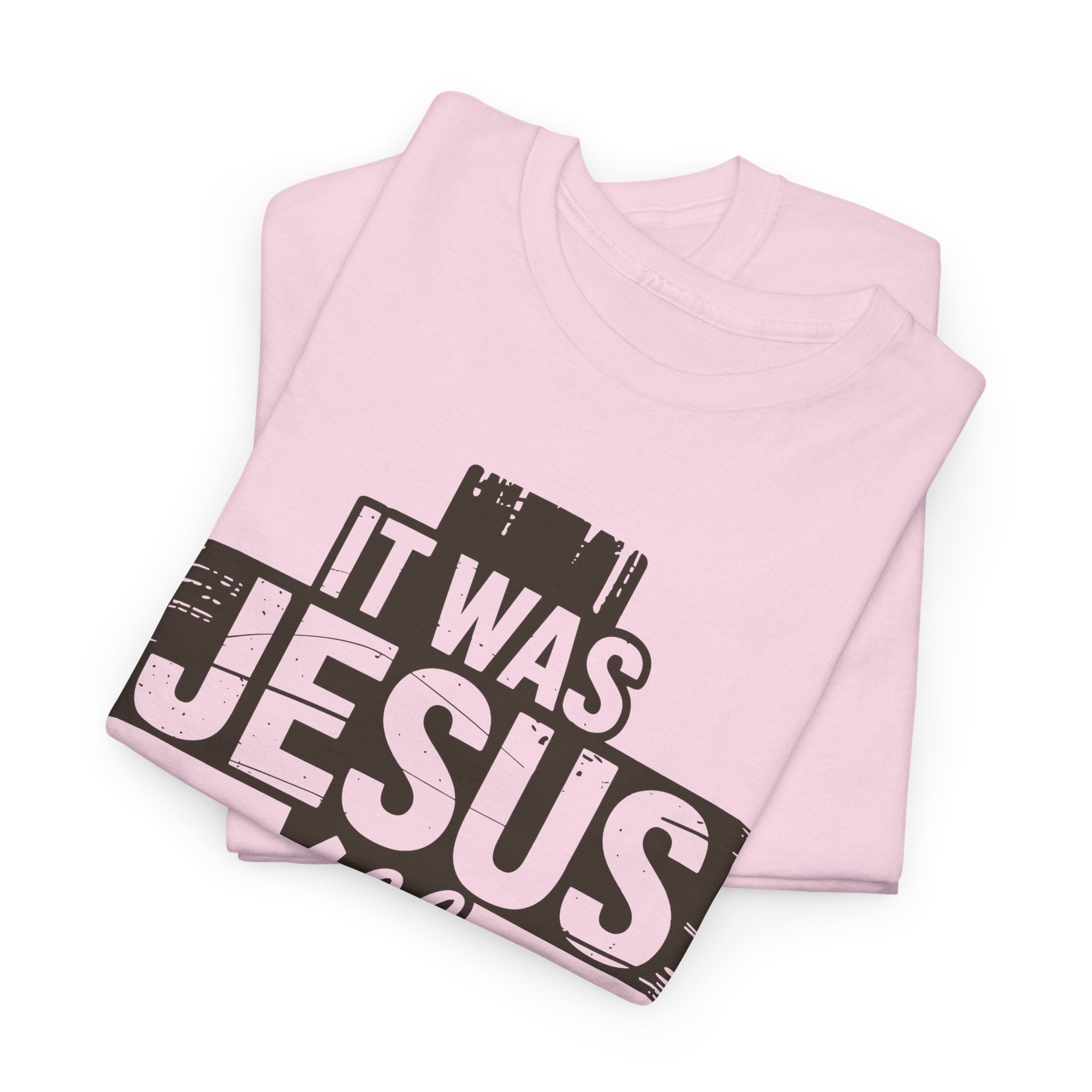 It Was Jesus All Along T-Shirt — Rustic Brown Cross Christian Unisex Cotton Tee