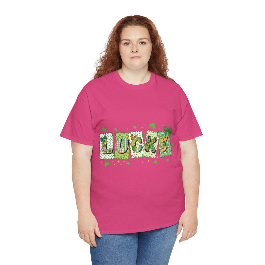 Lucky Patchwork Plaid Clover Tee — St. Patrick’s Day Unisex Cotton T-Shirt