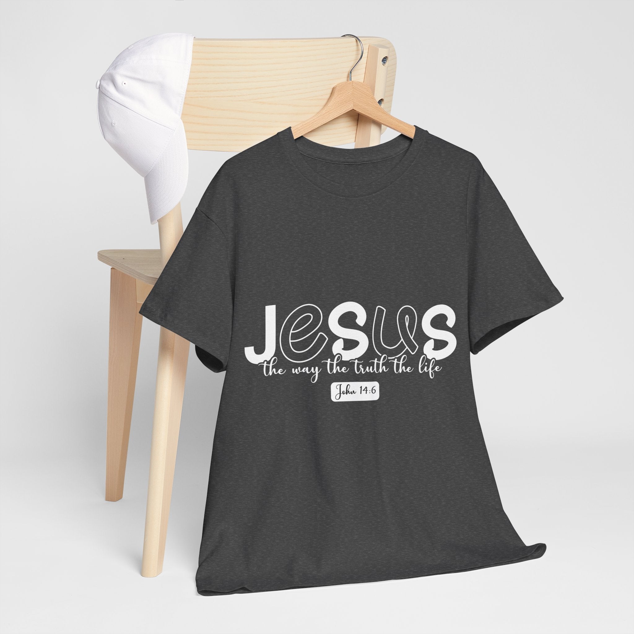 John 14:6 Christian Tee — Minimalist Script Faith T-Shirt