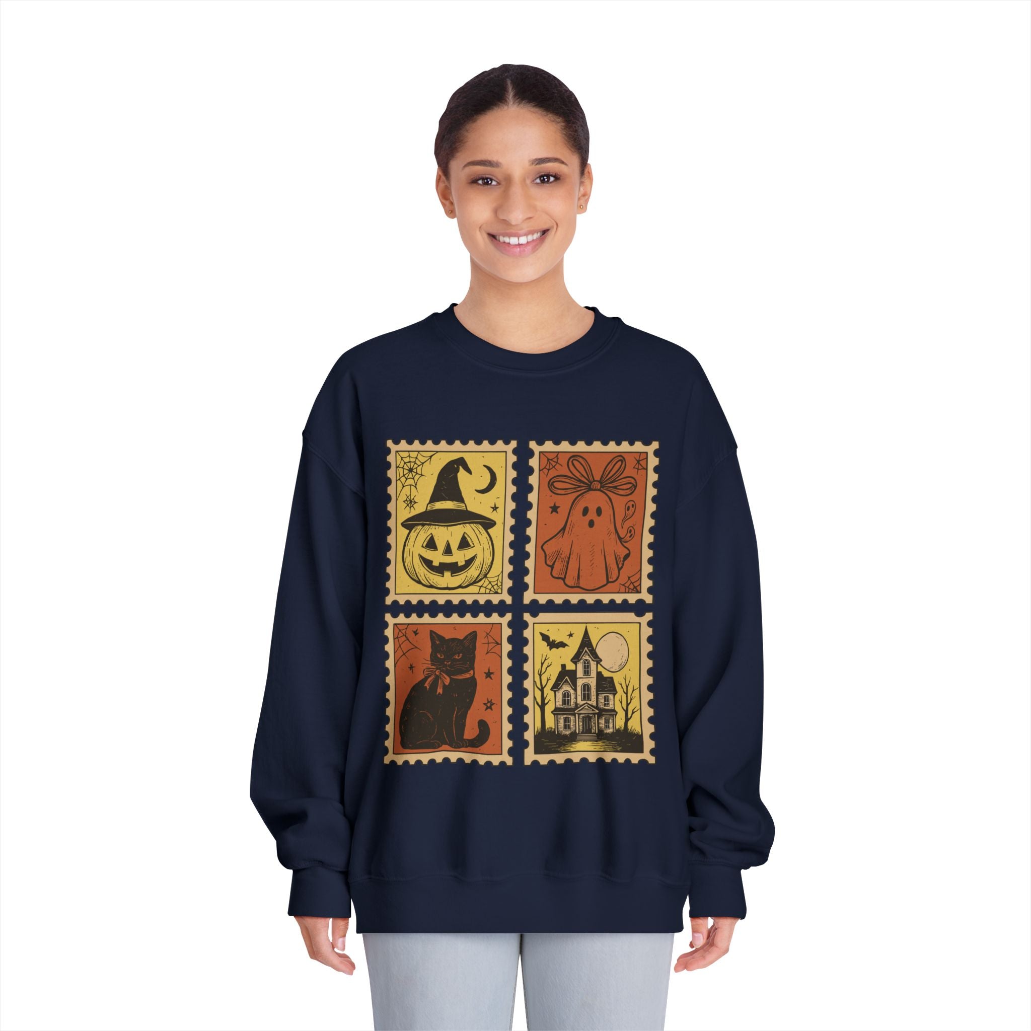 Halloween Vintage Stamp Sweatshirt-Unisex