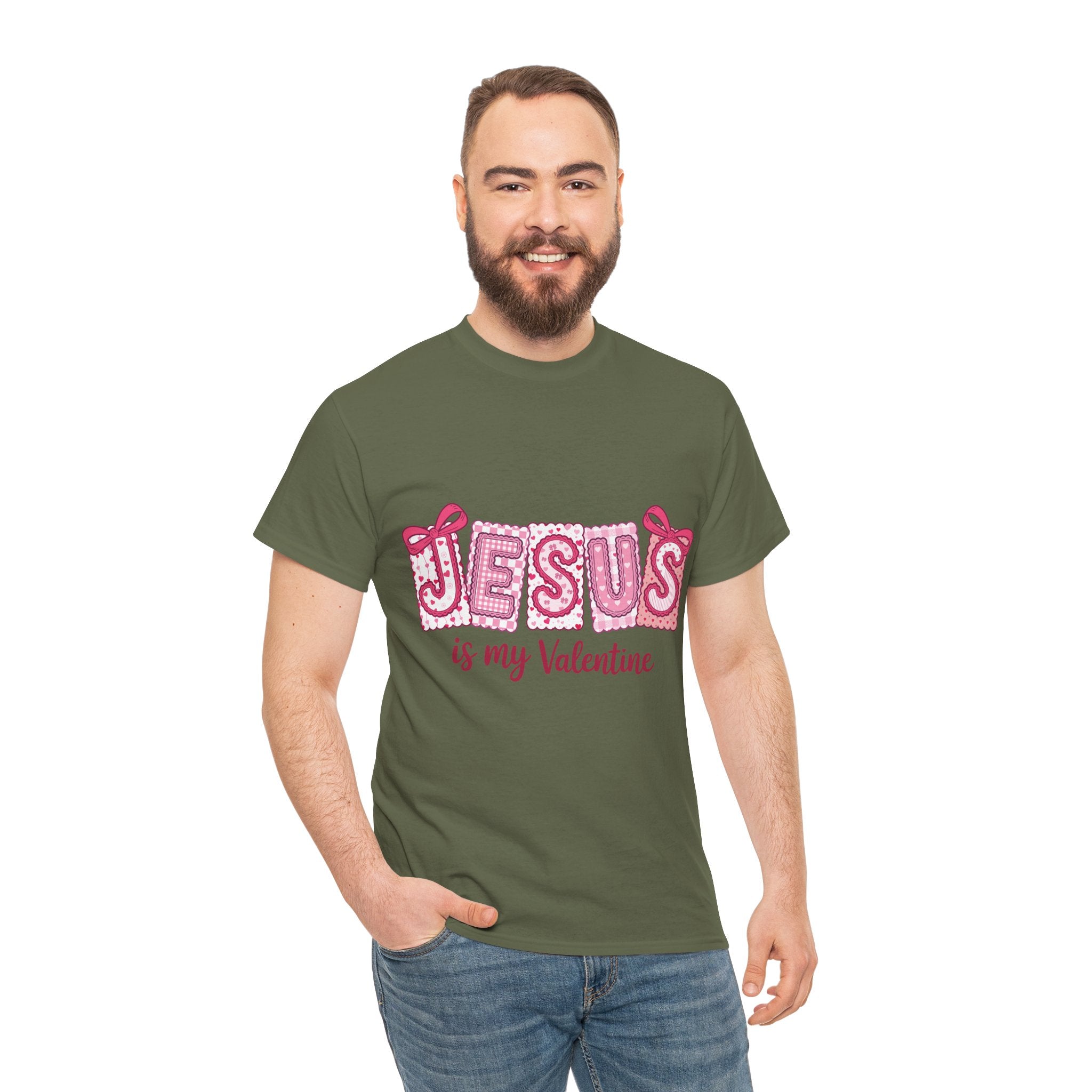 Jesus Is My Valentine T-Shirt — Pink Christian Valentine Unisex Cotton Tee
