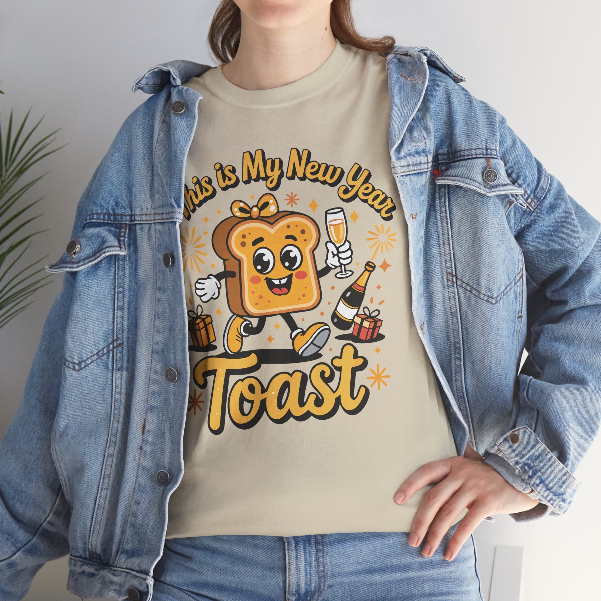 New Year Toast T-Shirt — "This Is My New Year Toast" Champagne & Fireworks Unisex Cotton Tee