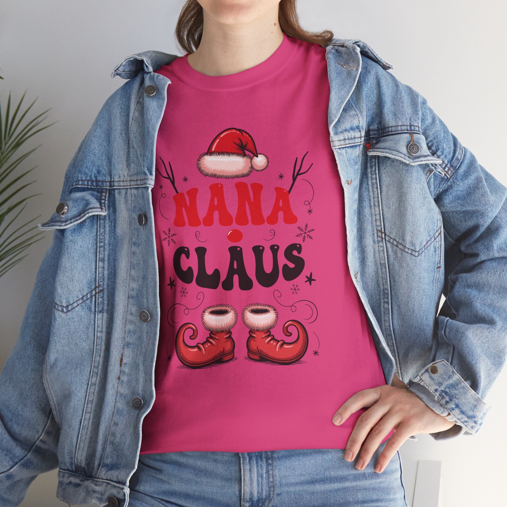 Nana Christmas T-Shirt — Santa Hat & Elf Boots Holiday Unisex Cotton Tee