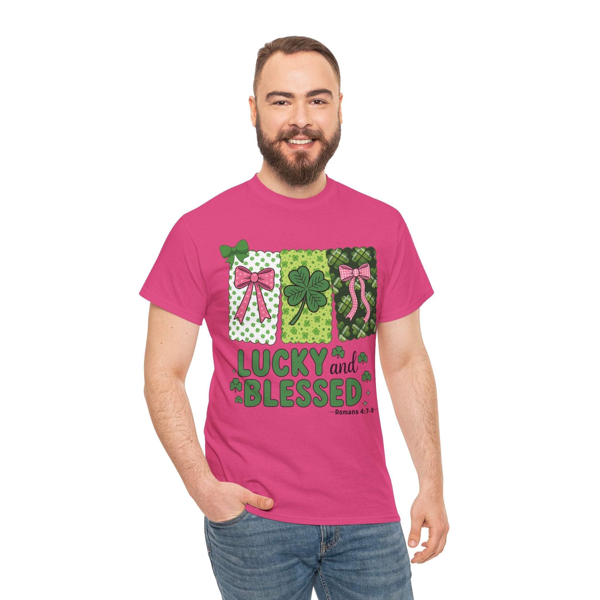 Lucky and Blessed Clover Unisex Cotton Tee