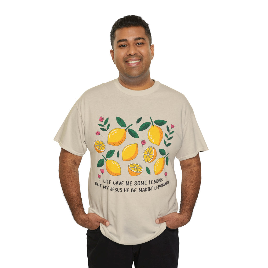 Christian Lemonade Tee — "Life gave me some lemons but my Jesus he be makin’ lemonade"Unisex Cotton Tee