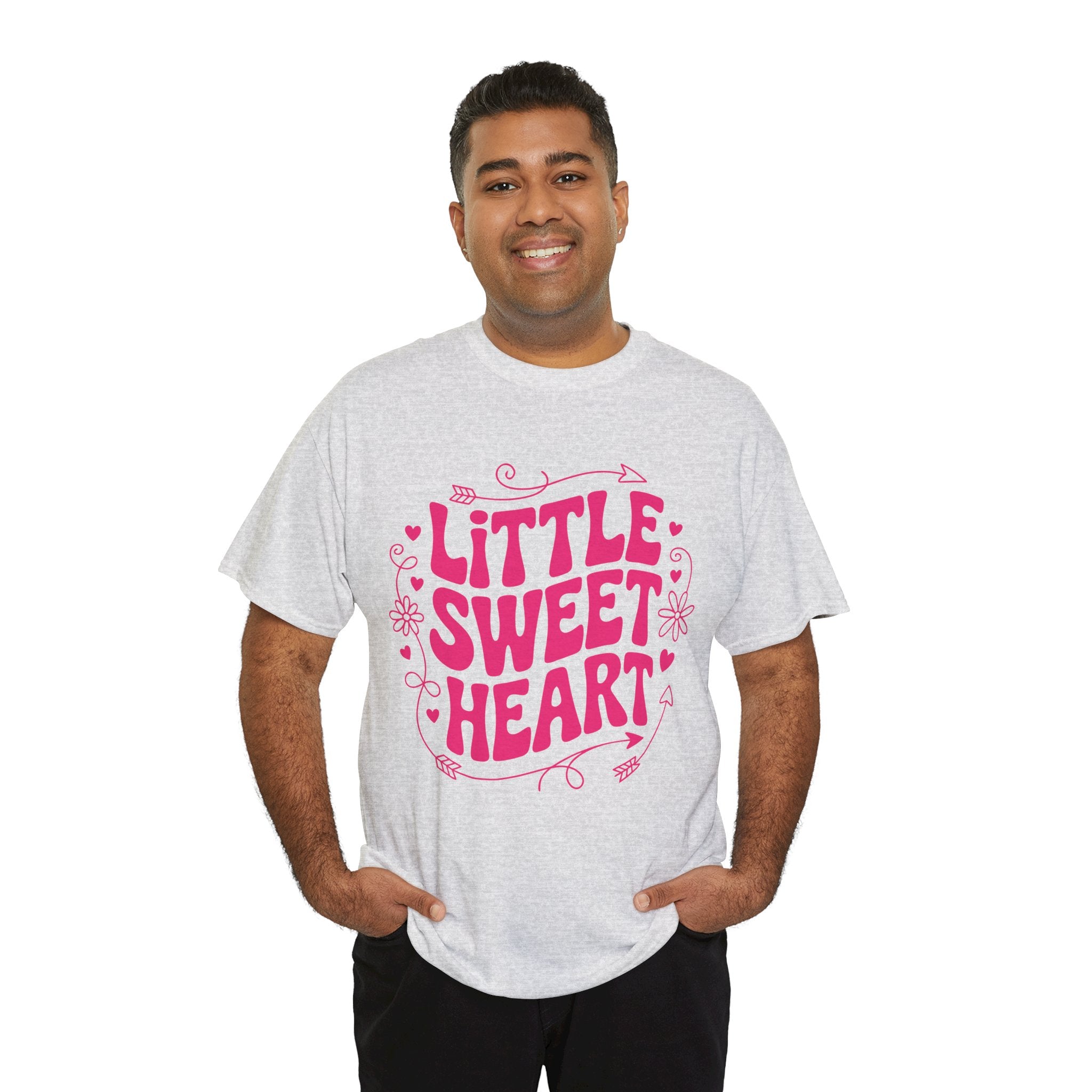 Little Sweetheart Retro Tee — Cute Red Hearts & Flowers Graphic Unisex Cotton Tee