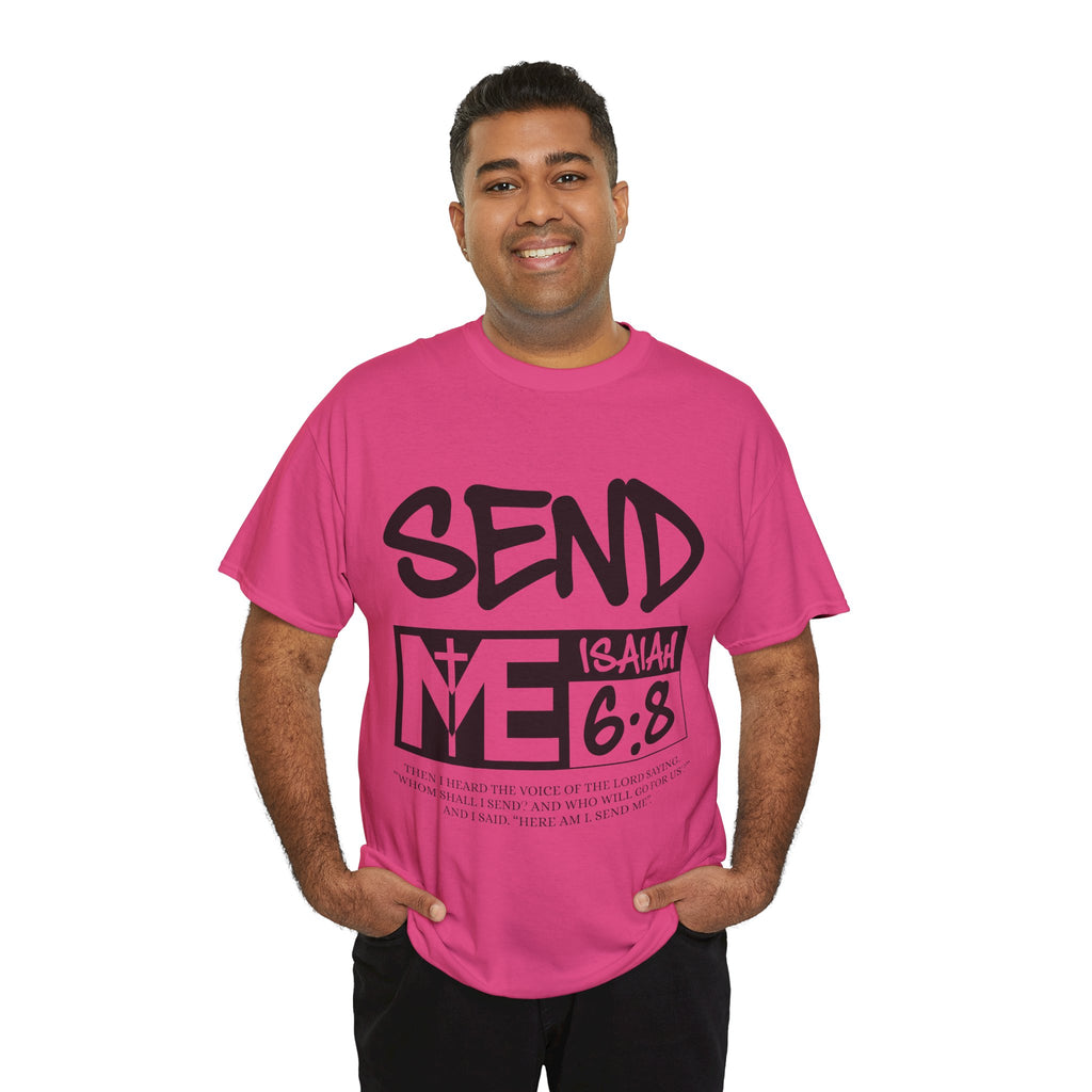 Send Me Isaiah 6:8 Christian T-Shirt — Cross Faith Unisex Cotton Tee