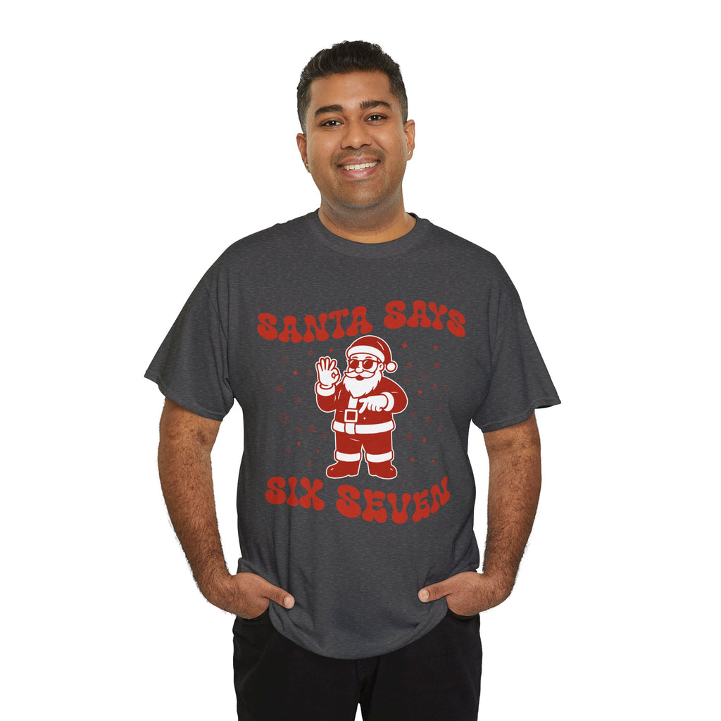 Retro 'Santa Says Six Seven' Christmas Unisex Cotton Tee