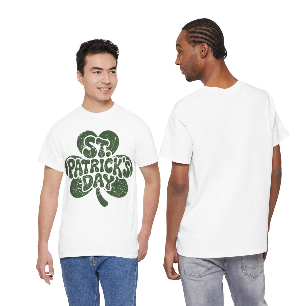 St. Patrick's Day Shamrock Tee — Retro Bubble Lettering Unisex Cotton Tee