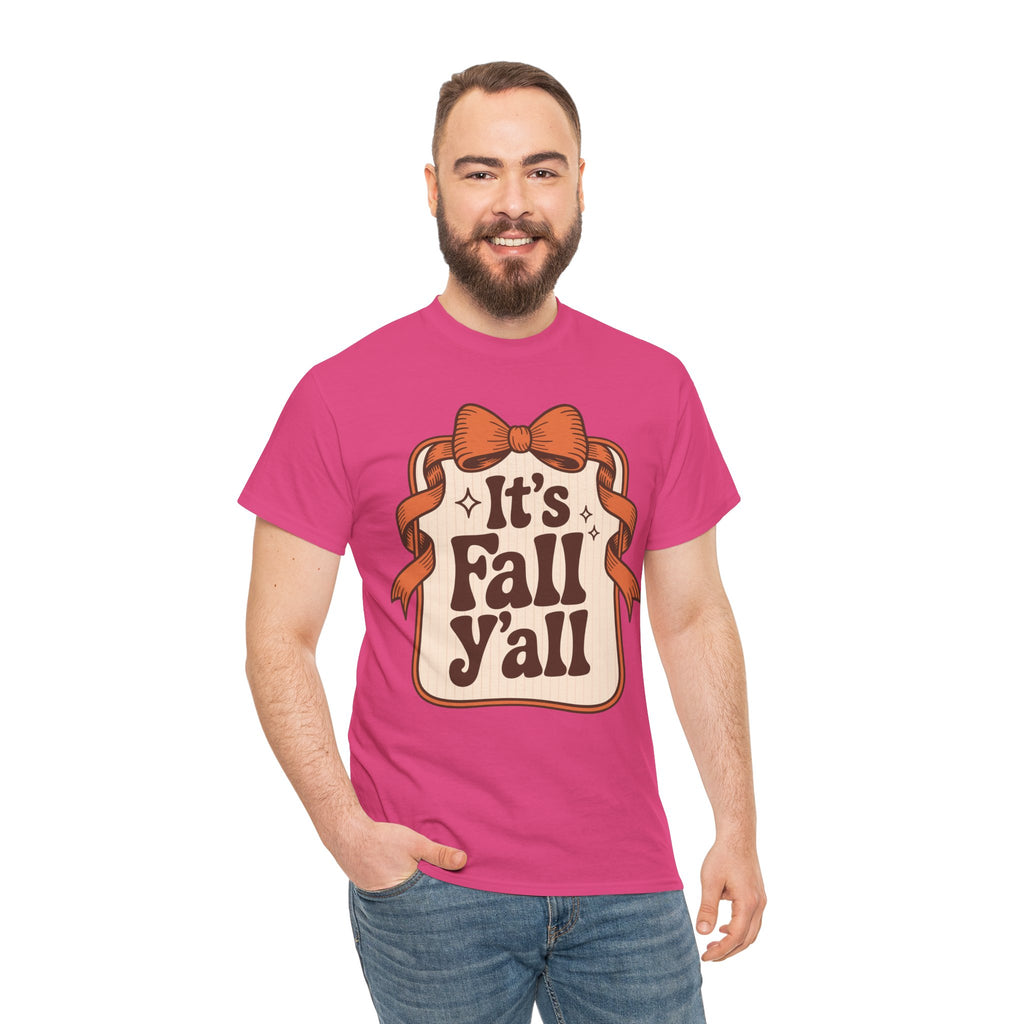 It’s Fall Y’all Autumn Ribbon Unisex Cotton Tee