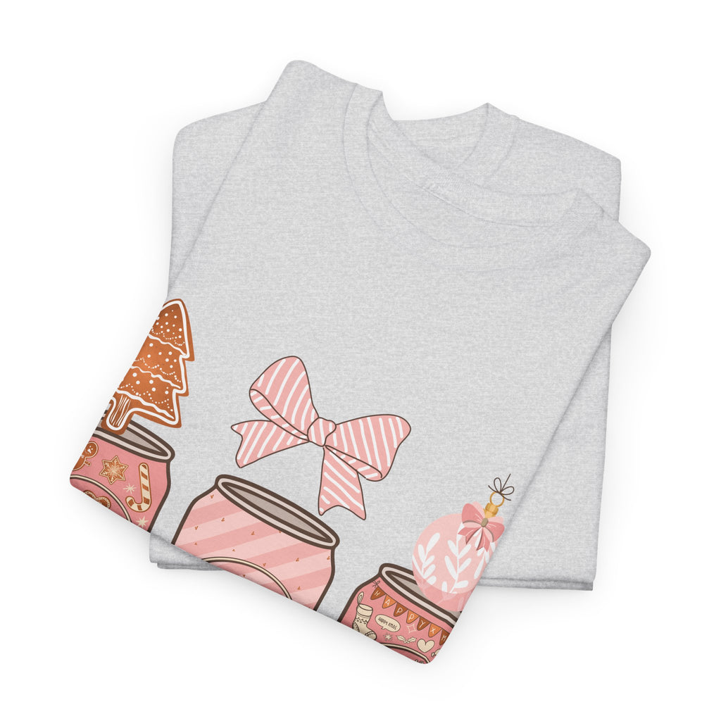 Merry Pop Christmas Soda Can Tee — Pastel Holiday Graphic Unisex Cotton T-Shirt