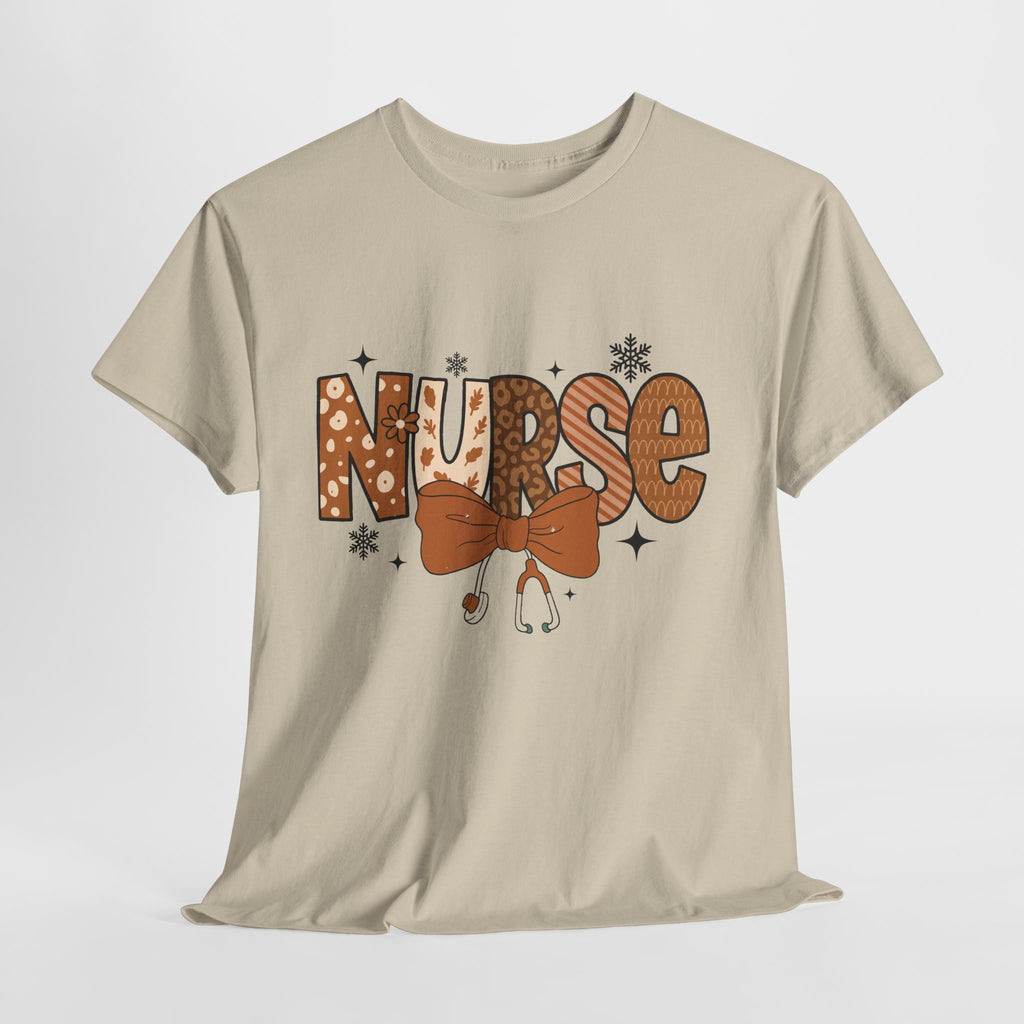 NURSE Fall Stethoscope Tee — Brown Autumn Nurse Unisex CottonT shirt