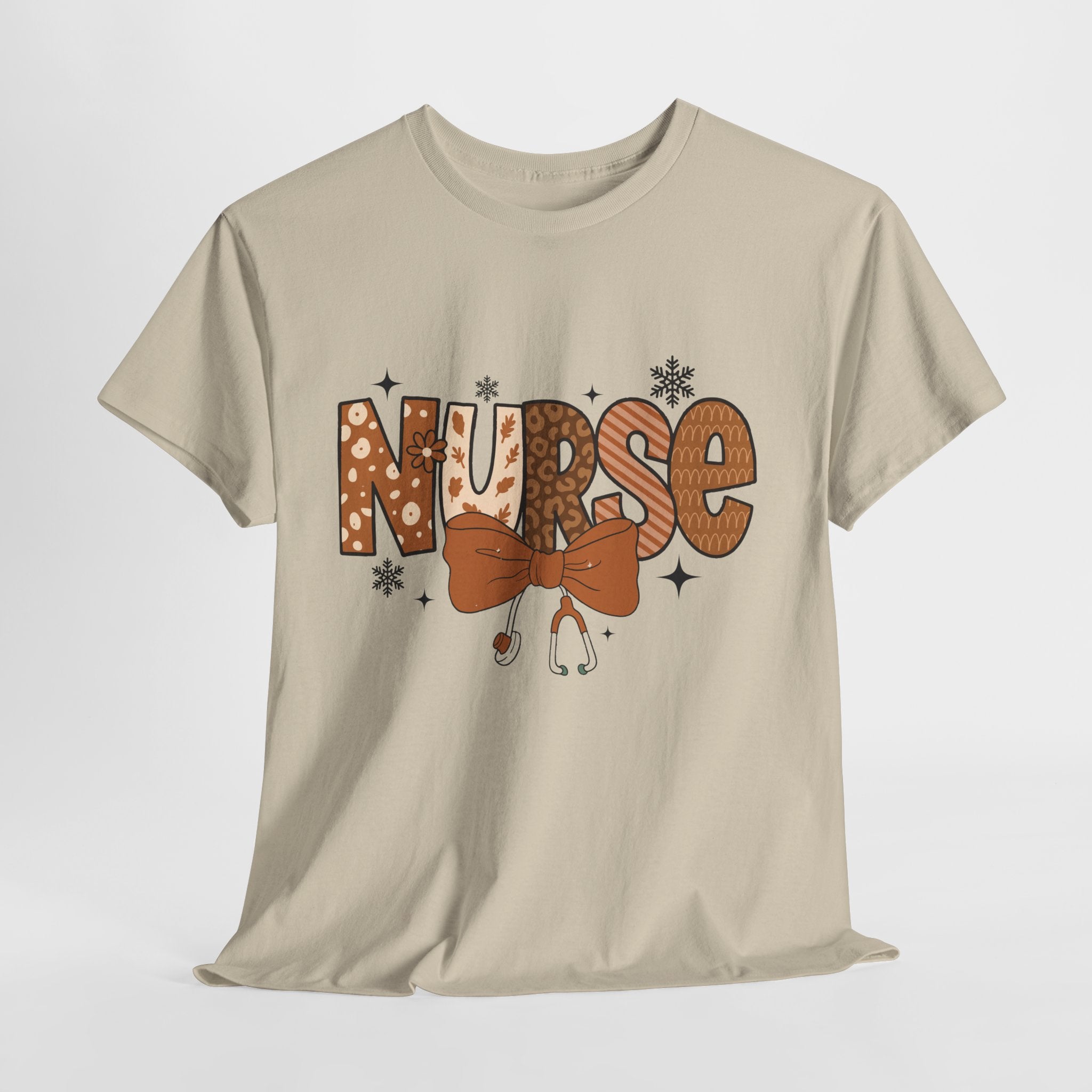 NURSE Fall Stethoscope Tee — Brown Autumn Nurse Unisex CottonT shirt
