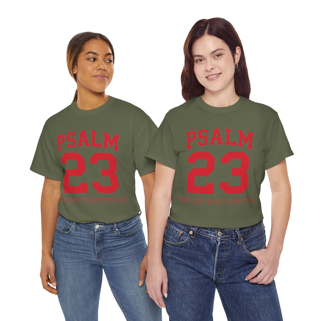 Psalm 23 Varsity T-Shirt — “The Lord Is My Shepherd” Unisex Cotton Tee