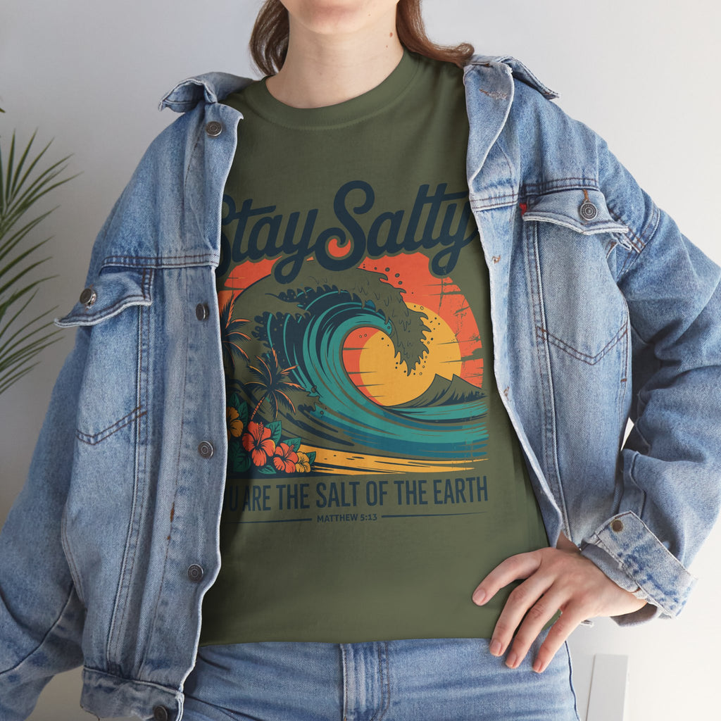 Stay Salty Beach Tee — "You are the salt of the earth (Matthew 5:13)"Unisex Cotton Tee