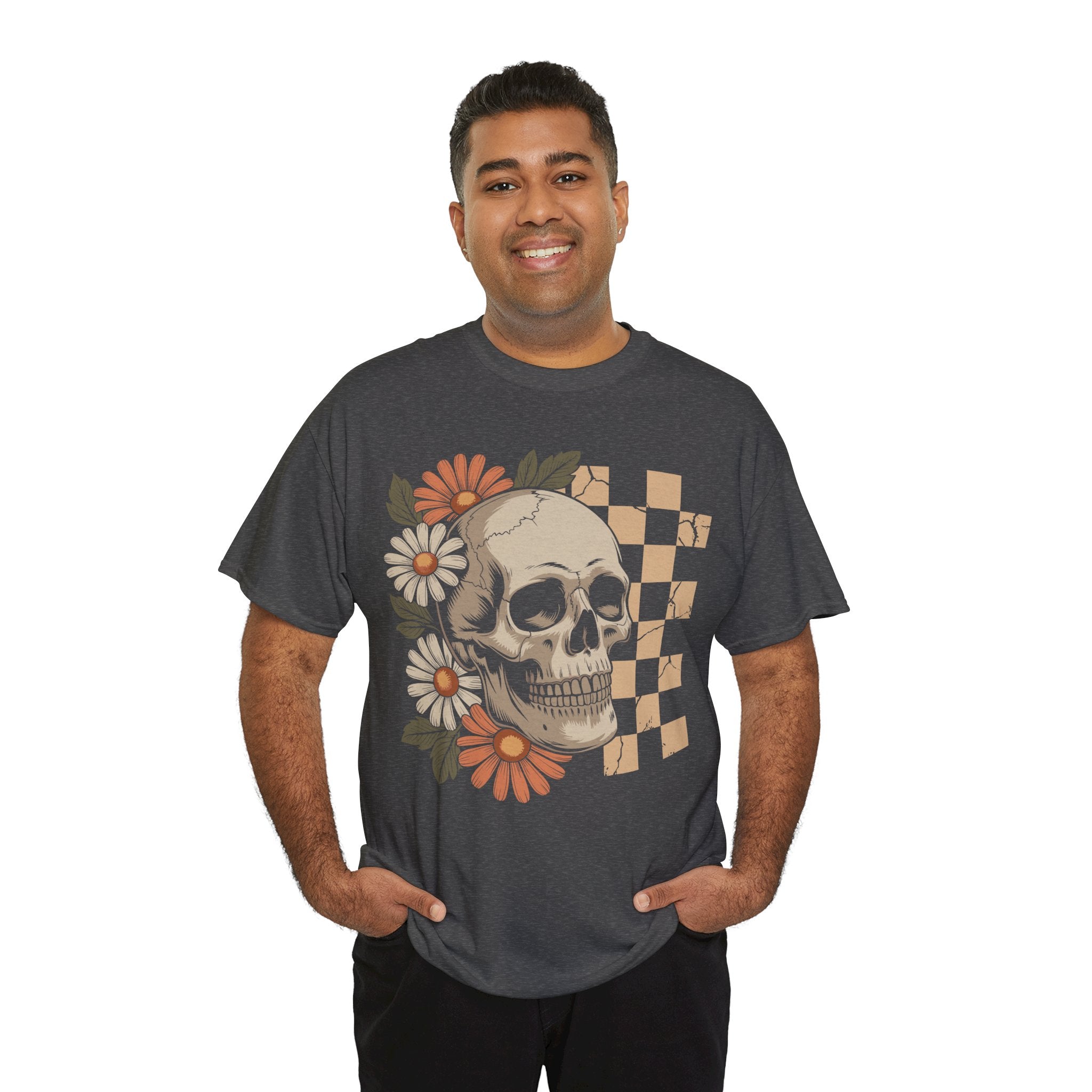 Skull Daisy Unisex Cotton Tshirt