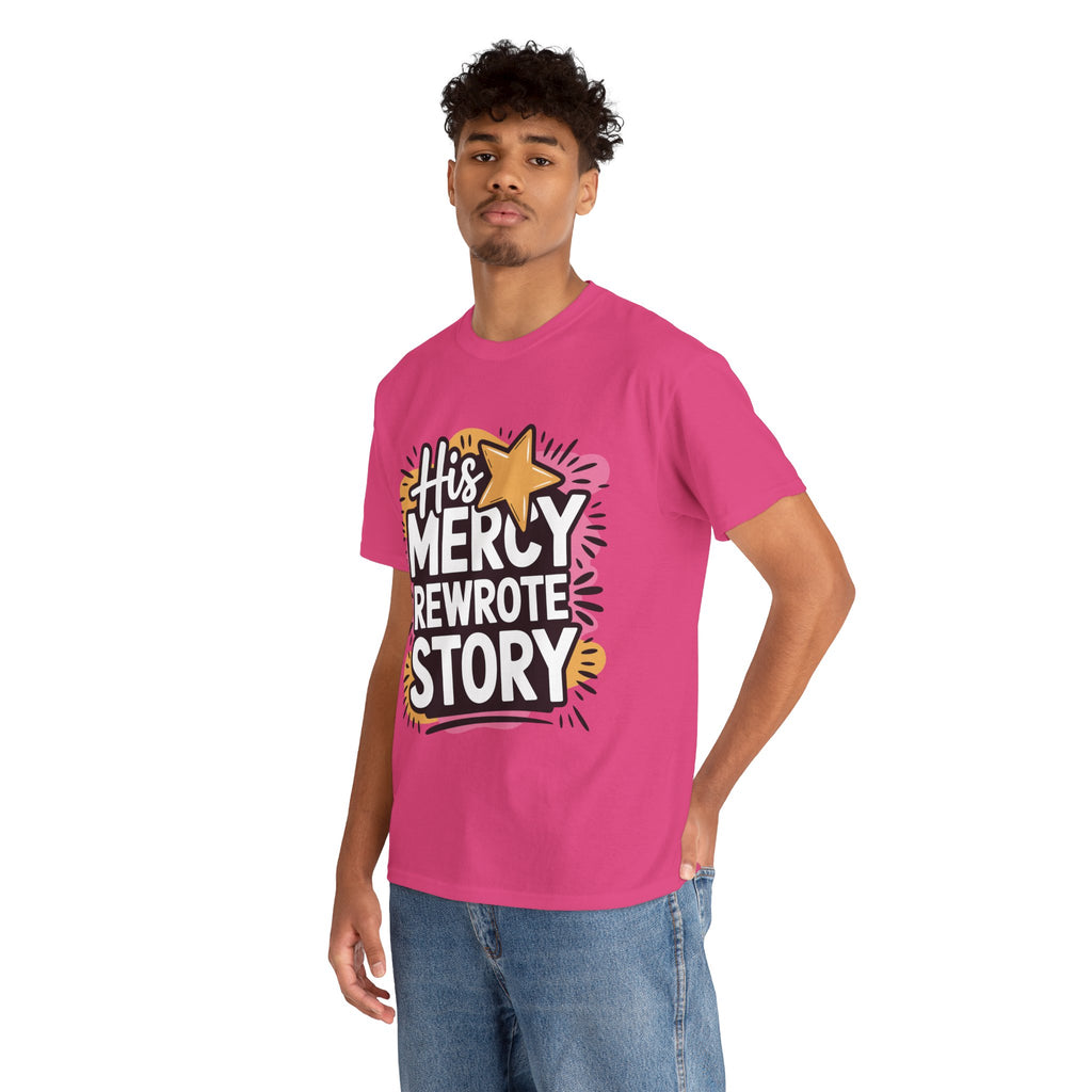 His Mercy Rewrote My Story Tee — Retro Christian Graphic T-Shirt