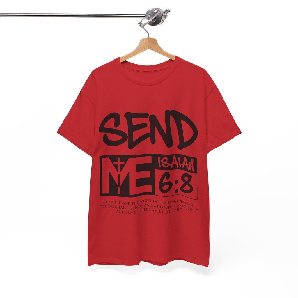 Send Me Isaiah 6:8 Christian T-Shirt — Cross Faith Unisex Cotton Tee