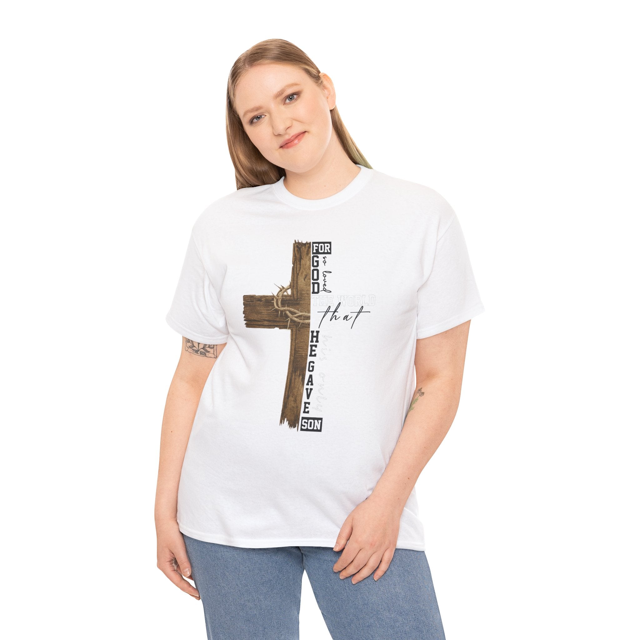 For That Son T-Shirt — Wooden Cross & Crown of Thorns Christian Unisex Cotton Tee