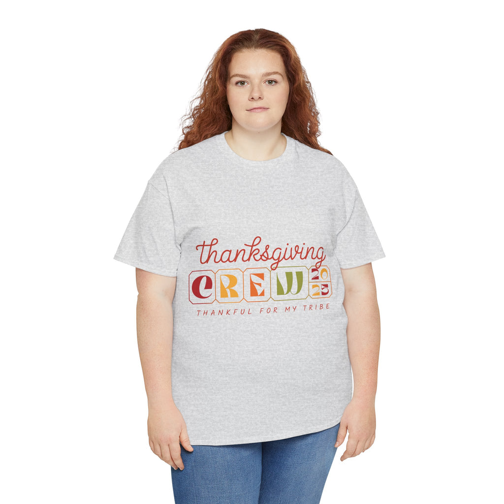 Thanksgiving Crew 2025 Tee — "Thankful for My Tribe" Autumn Holiday Unisex Cotton Tshirt