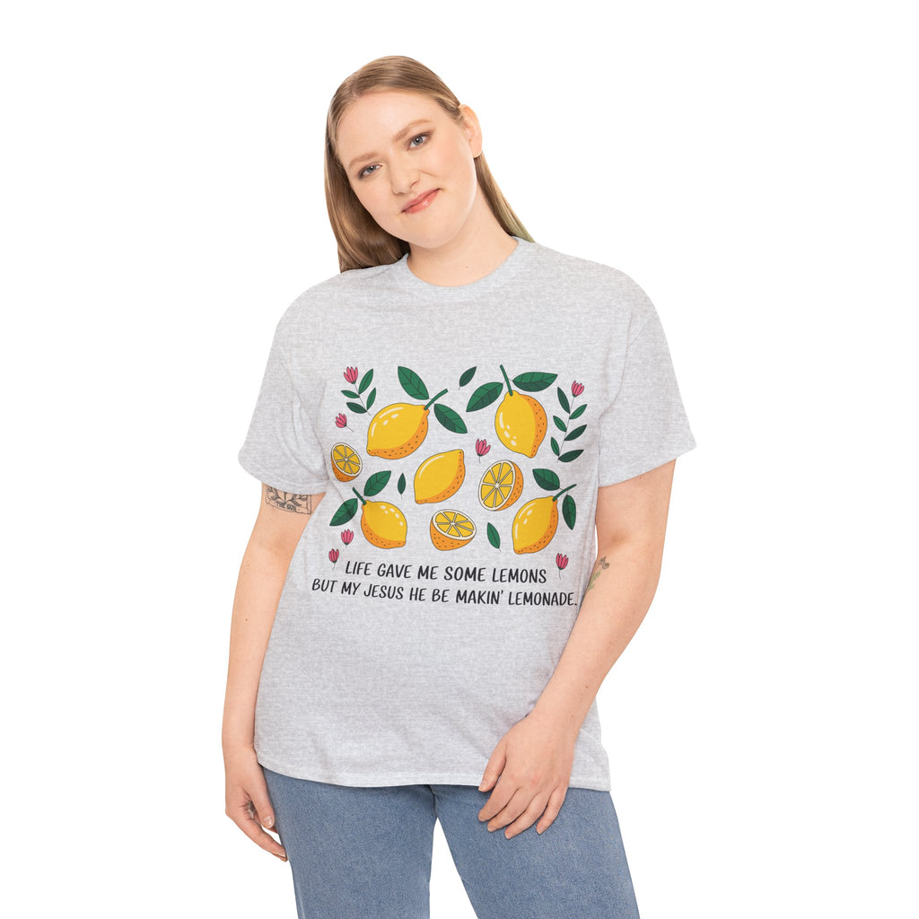 Christian Lemonade Tee — "Life gave me some lemons but my Jesus he be makin’ lemonade"Unisex Cotton Tee