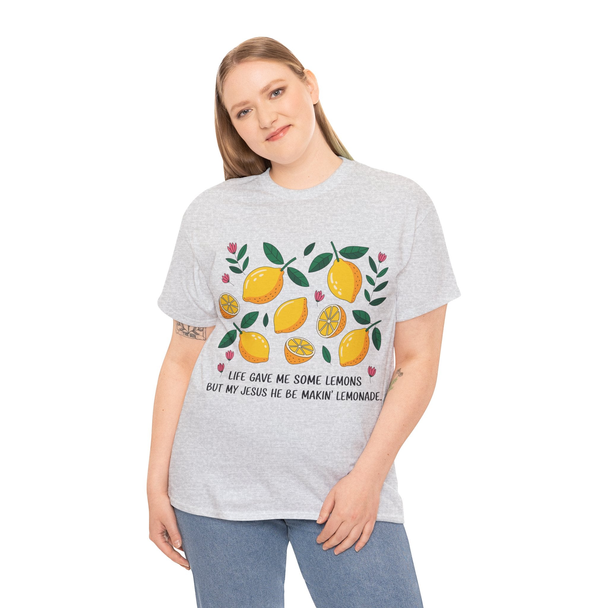 Christian Lemonade Tee — "Life gave me some lemons but my Jesus he be makin’ lemonade"Unisex Cotton Tee
