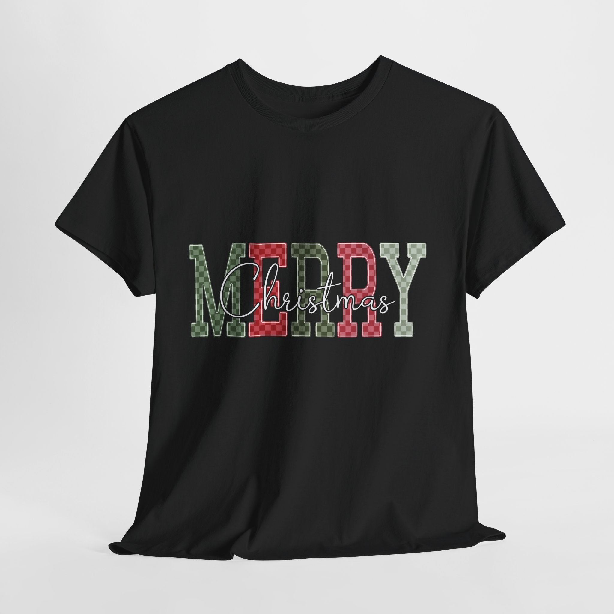Plaid Merry Christmas Unisex Cotton Tee