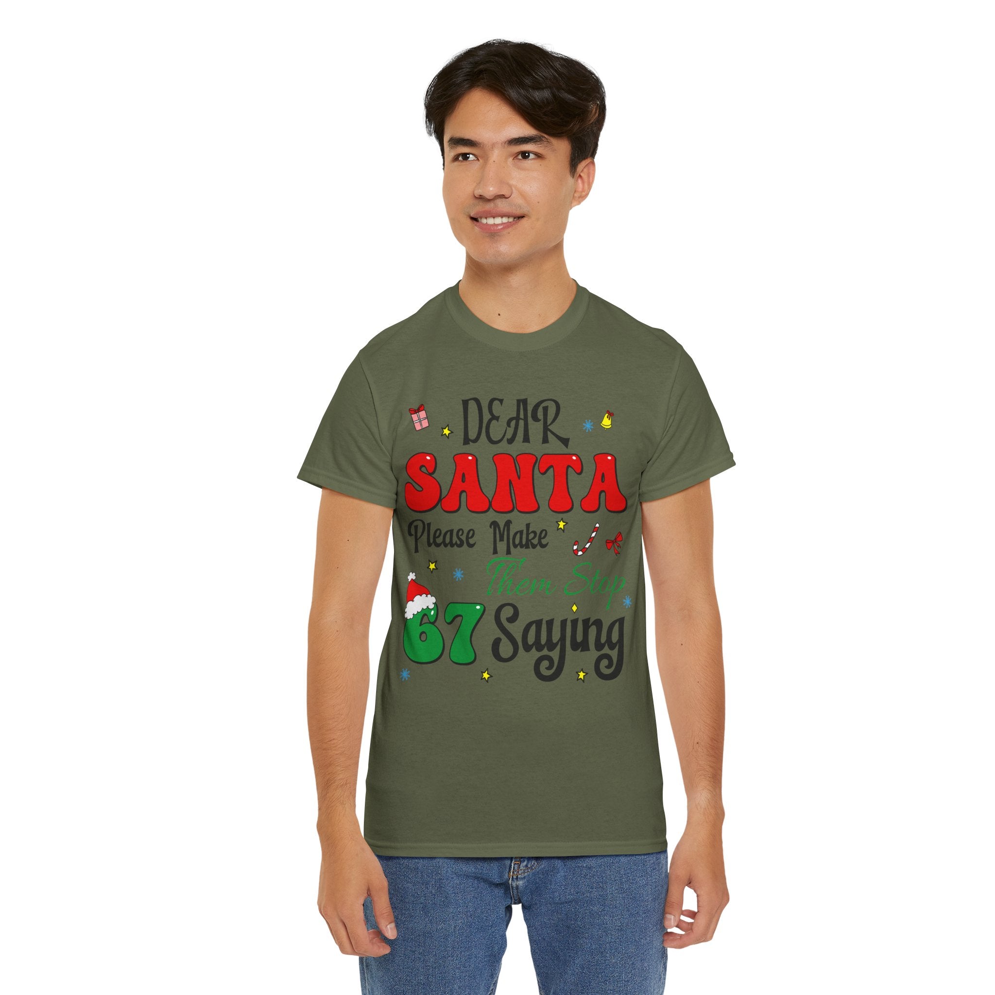 Santa 67 Them Stop Christmas Unisex Cotton Tee