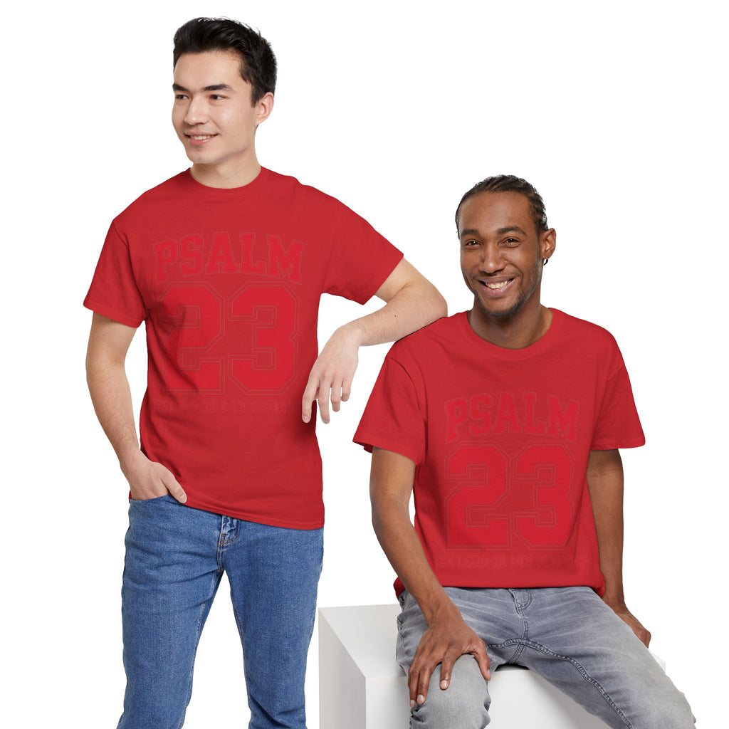 Psalm 23 Varsity T-Shirt — “The Lord Is My Shepherd” Unisex Cotton Tee