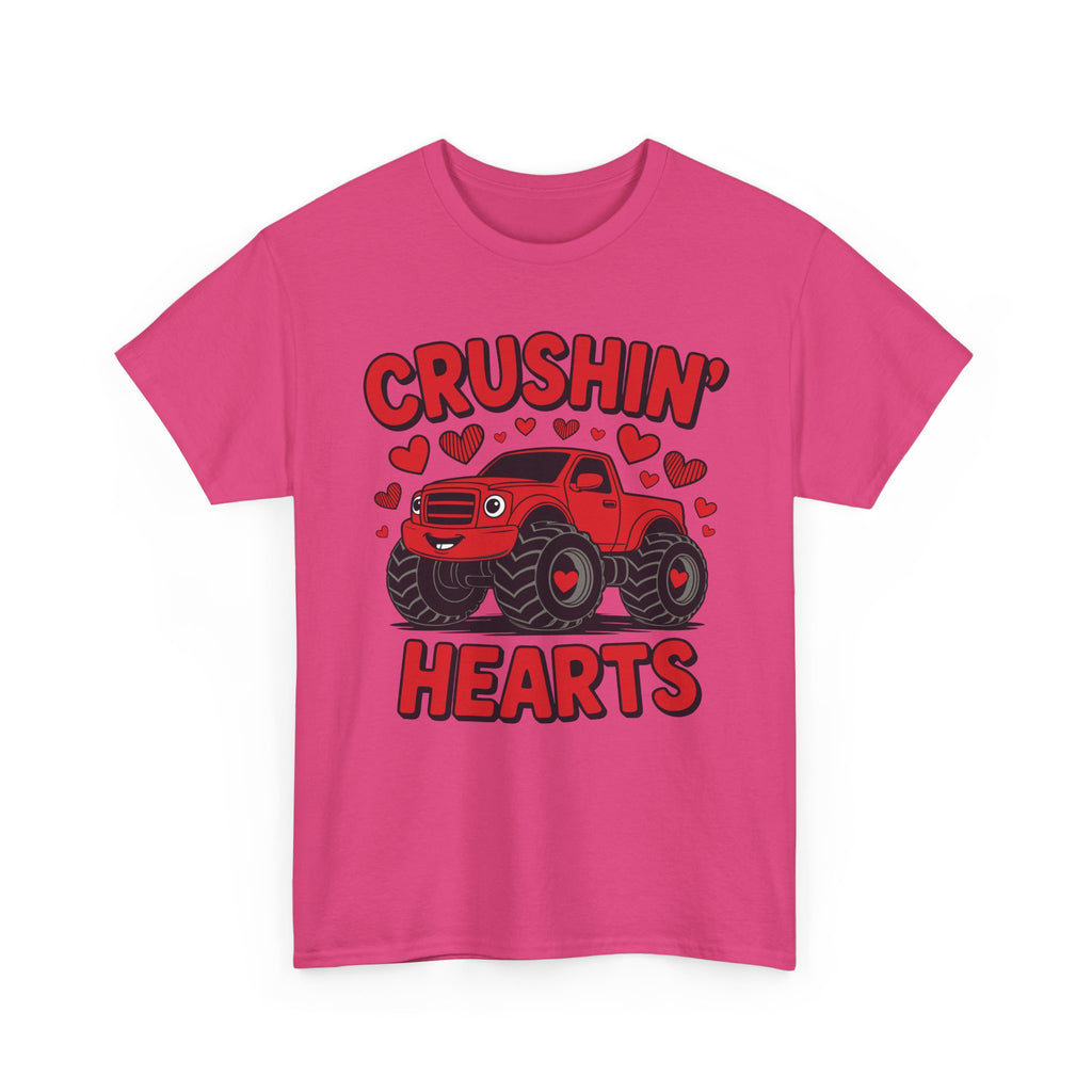 Crushin’ Hearts Valentine Monster Truck Unisex Cotton Tee
