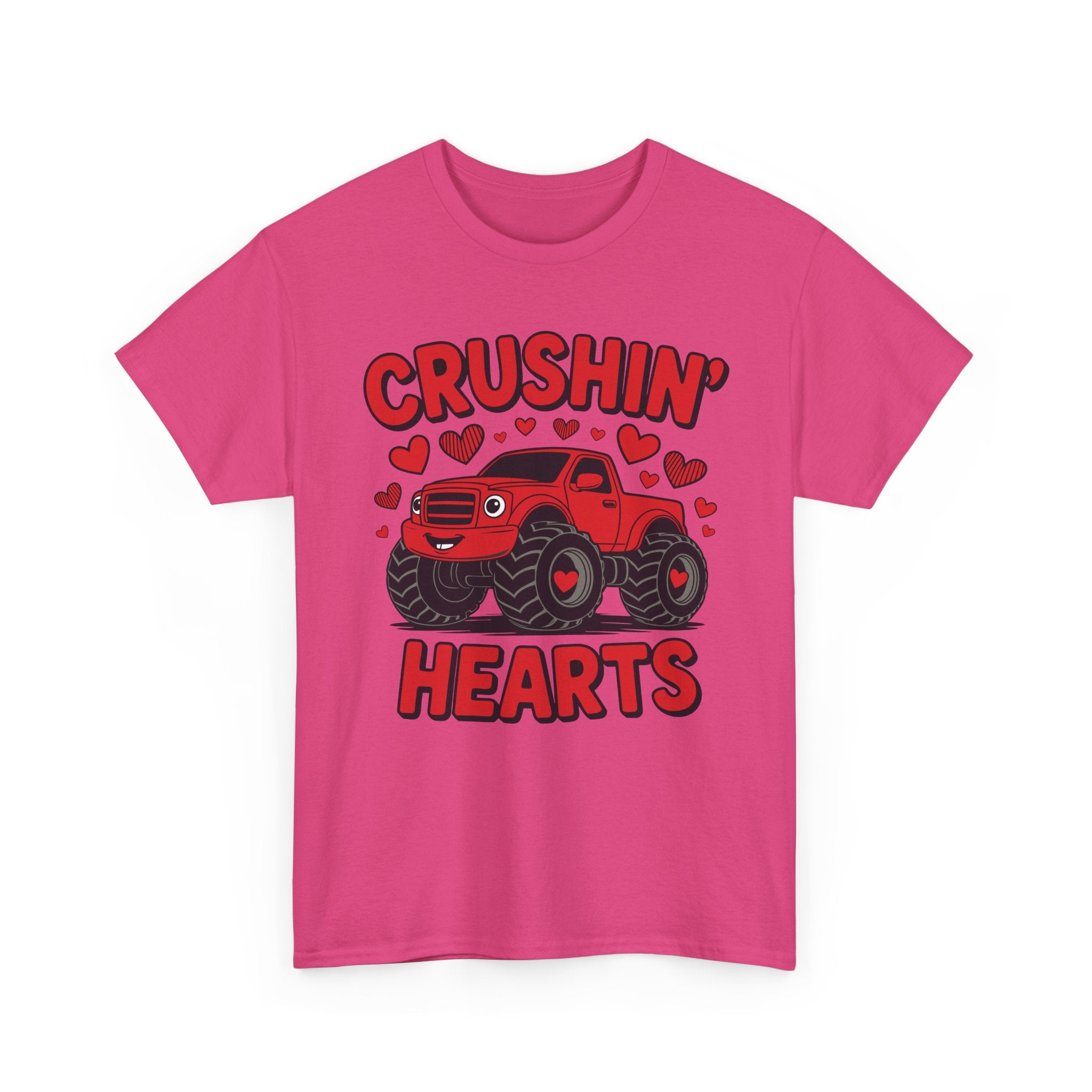 Crushin’ Hearts Valentine Monster Truck Unisex Cotton Tee