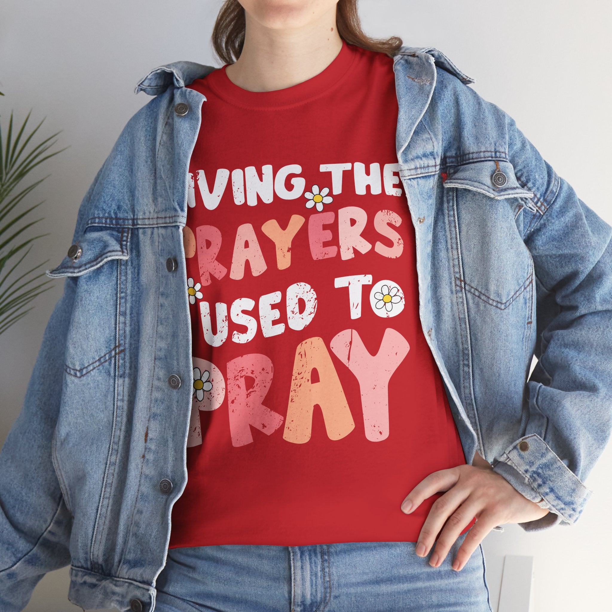 “Living the Prayers I Used to Pray” Daisy Unisex Cotton T-Shirt