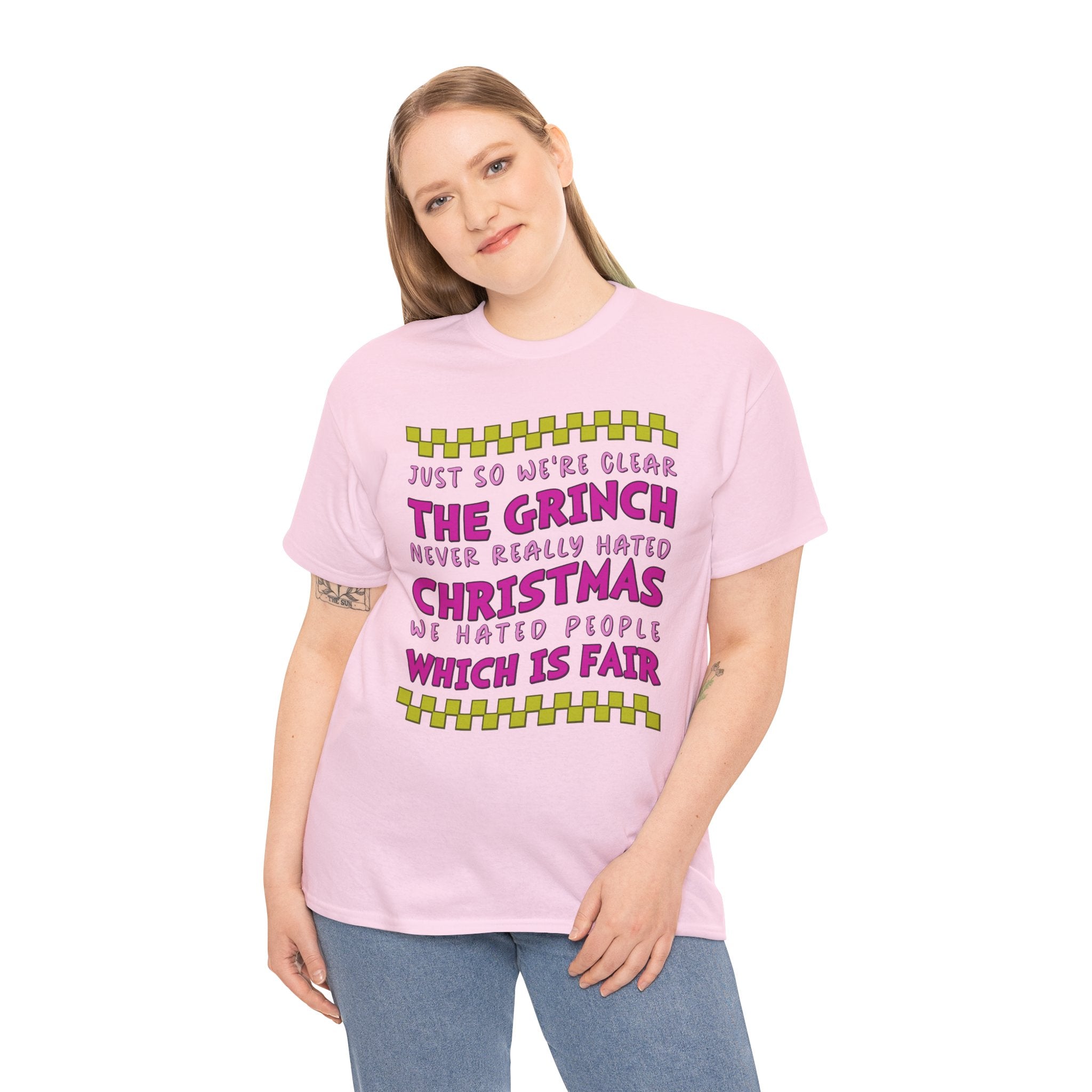 Grinch Never Hated Christmas Funny Unisex Cotton Tee