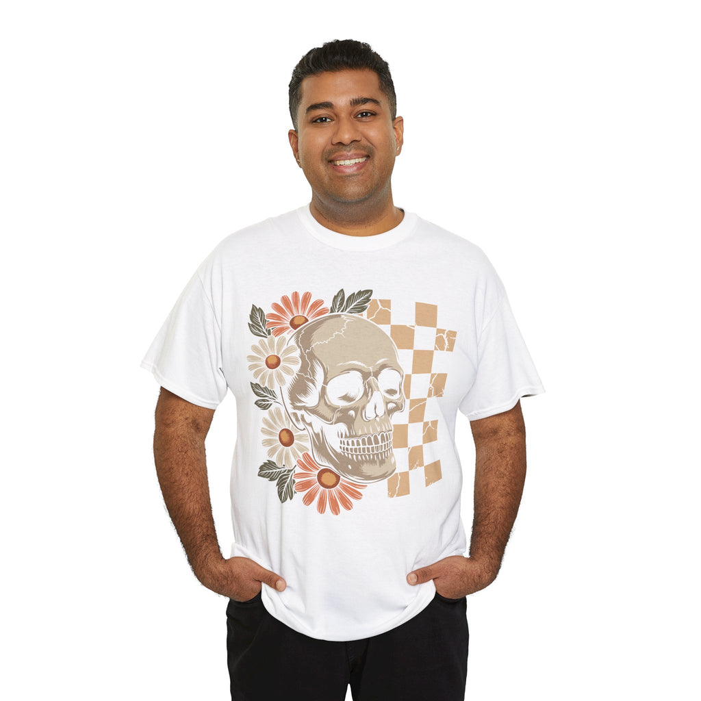 Skull Daisy Unisex Cotton Tshirt
