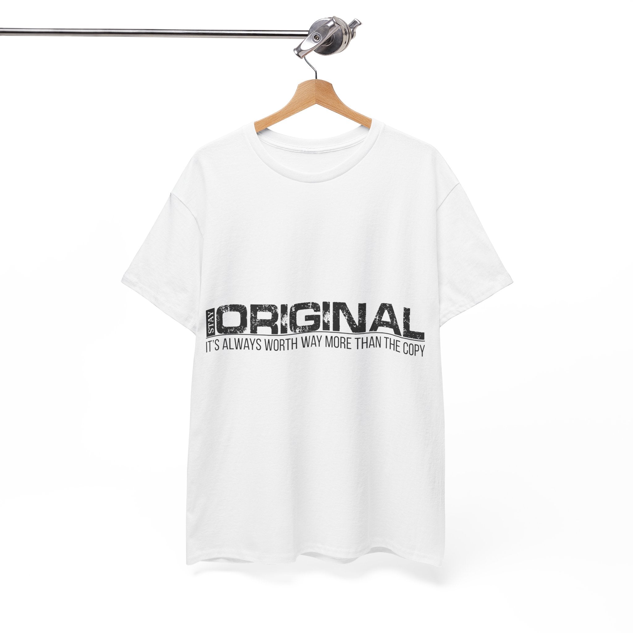 STAY SILENT Minimalist Tee — Vertical Text Black Unisex Cotton Tee