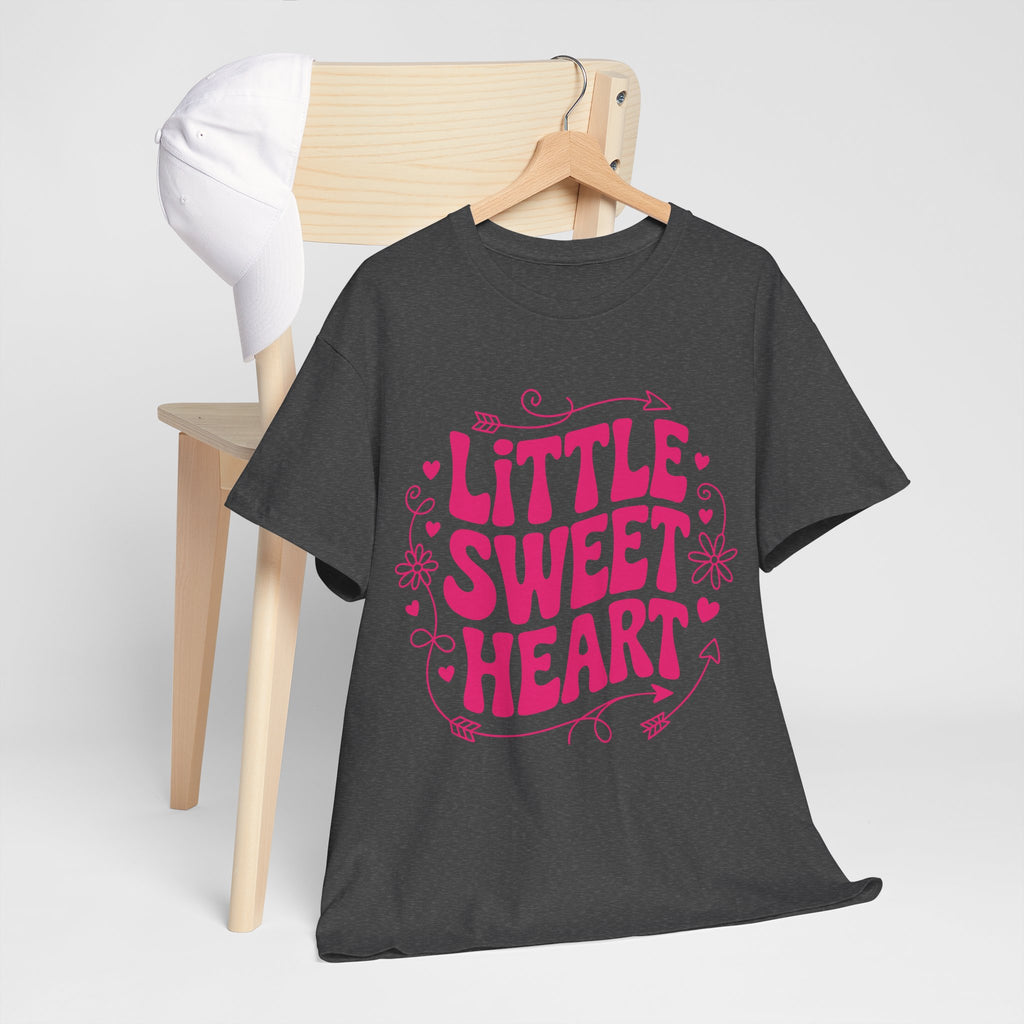 Little Sweetheart Retro Tee — Cute Red Hearts & Flowers Graphic Unisex Cotton Tee