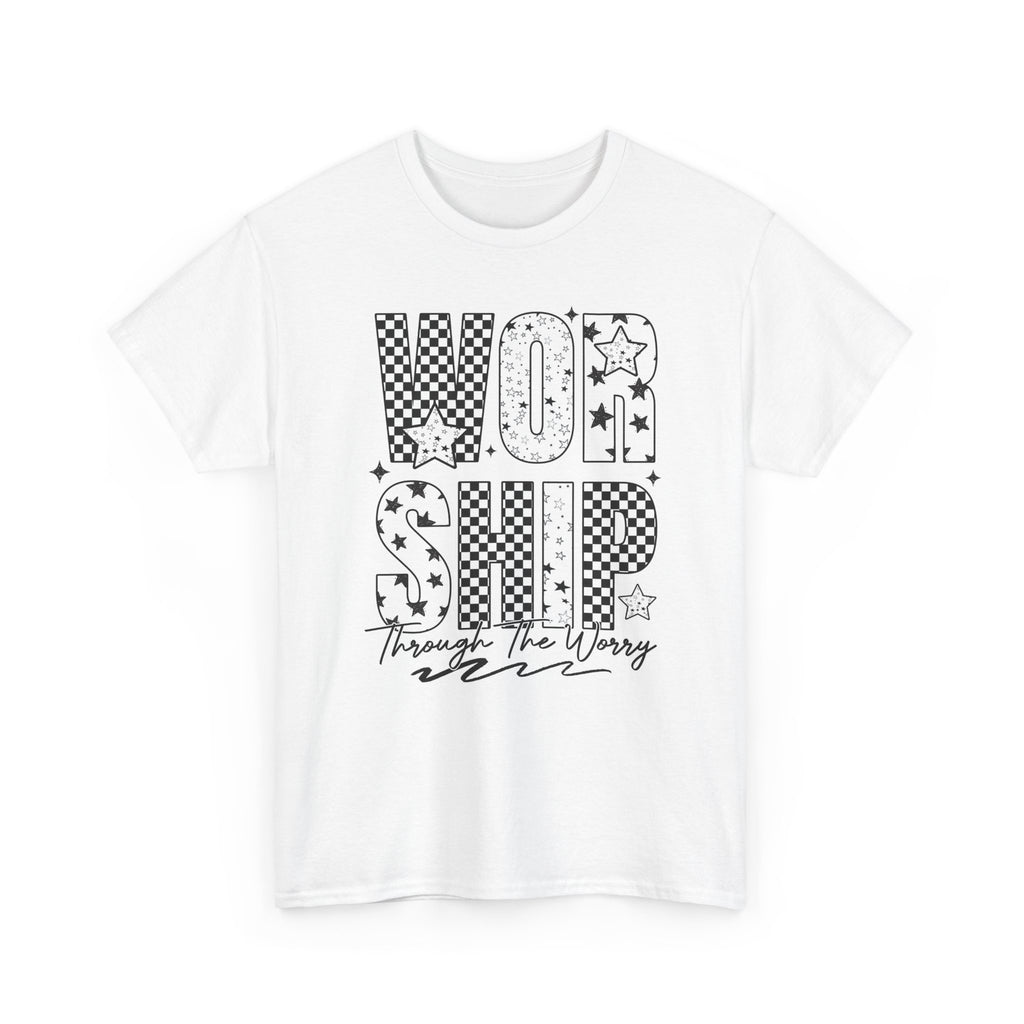 WORSHIP Through The Worry Checkerboard Unisex Cotton Tee