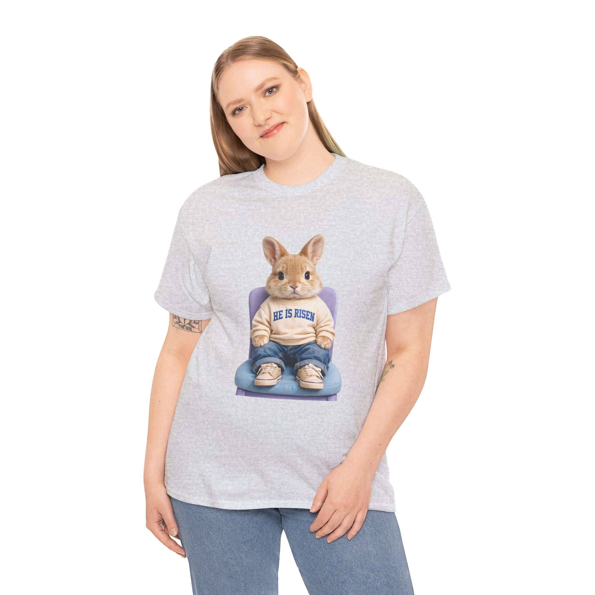 Easter 'He Is Risen' Bunny Unisex Cotton Tee