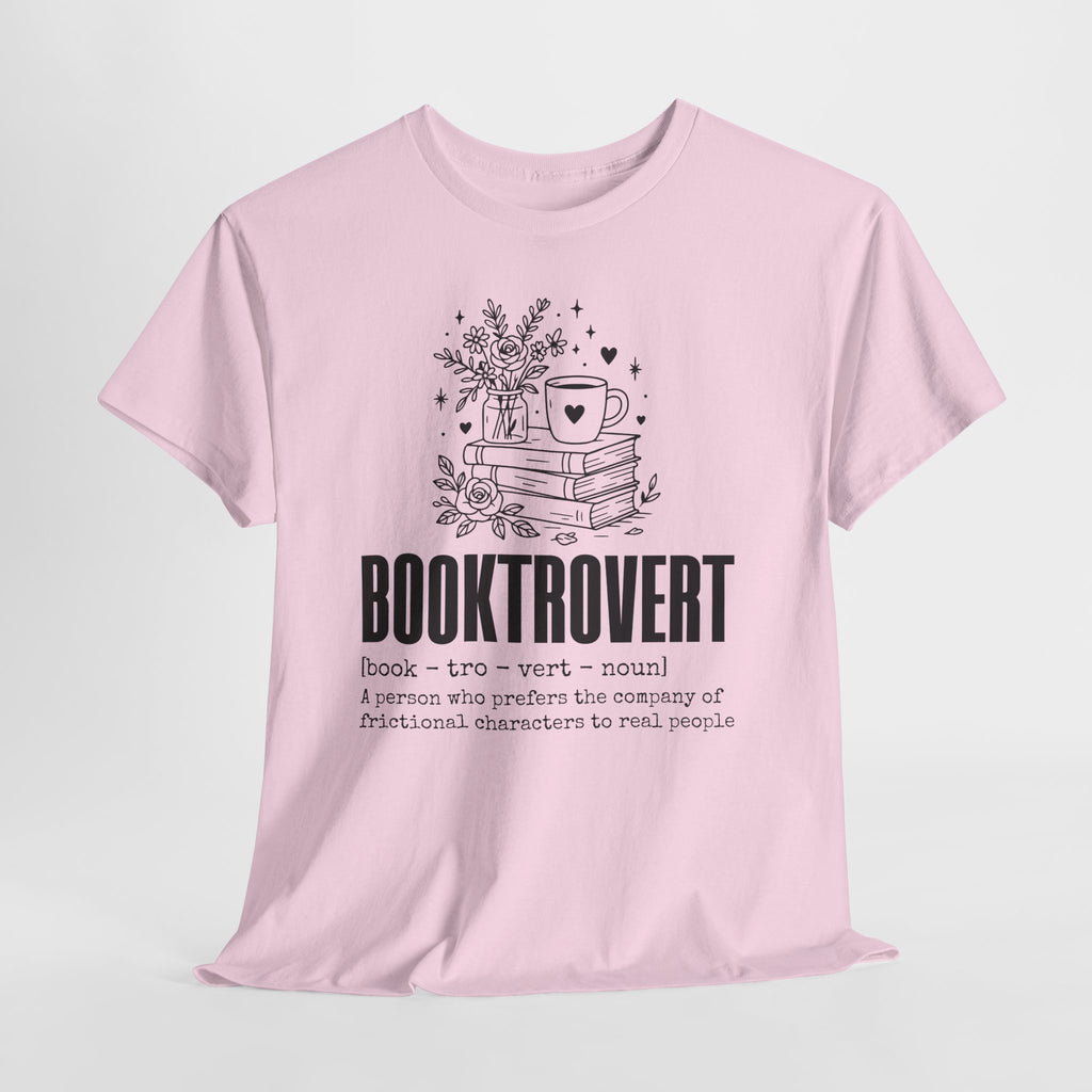 Booktrovert Graphic Tee — "Booktrovert" Definition, Books & Coffee Design Unisex Cotton Tee
