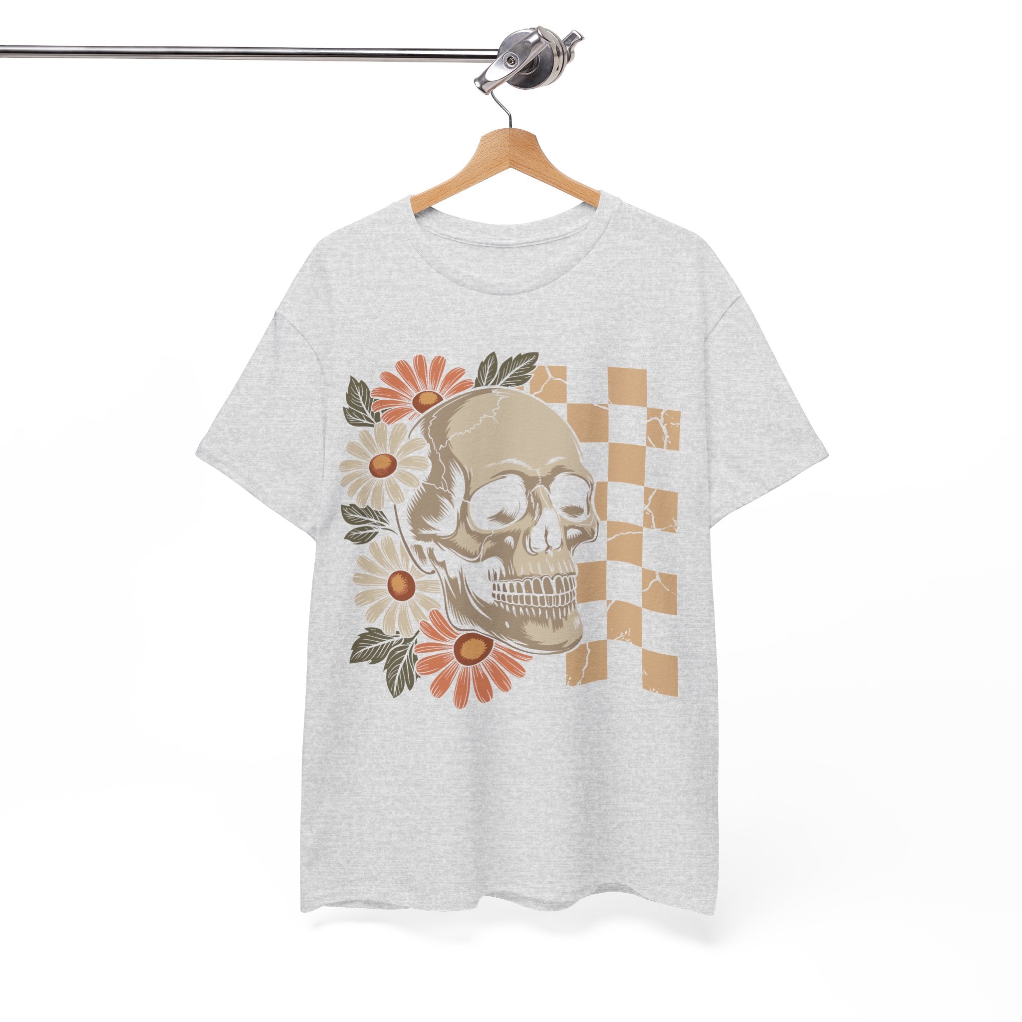 Skull Daisy Unisex Cotton Tshirt