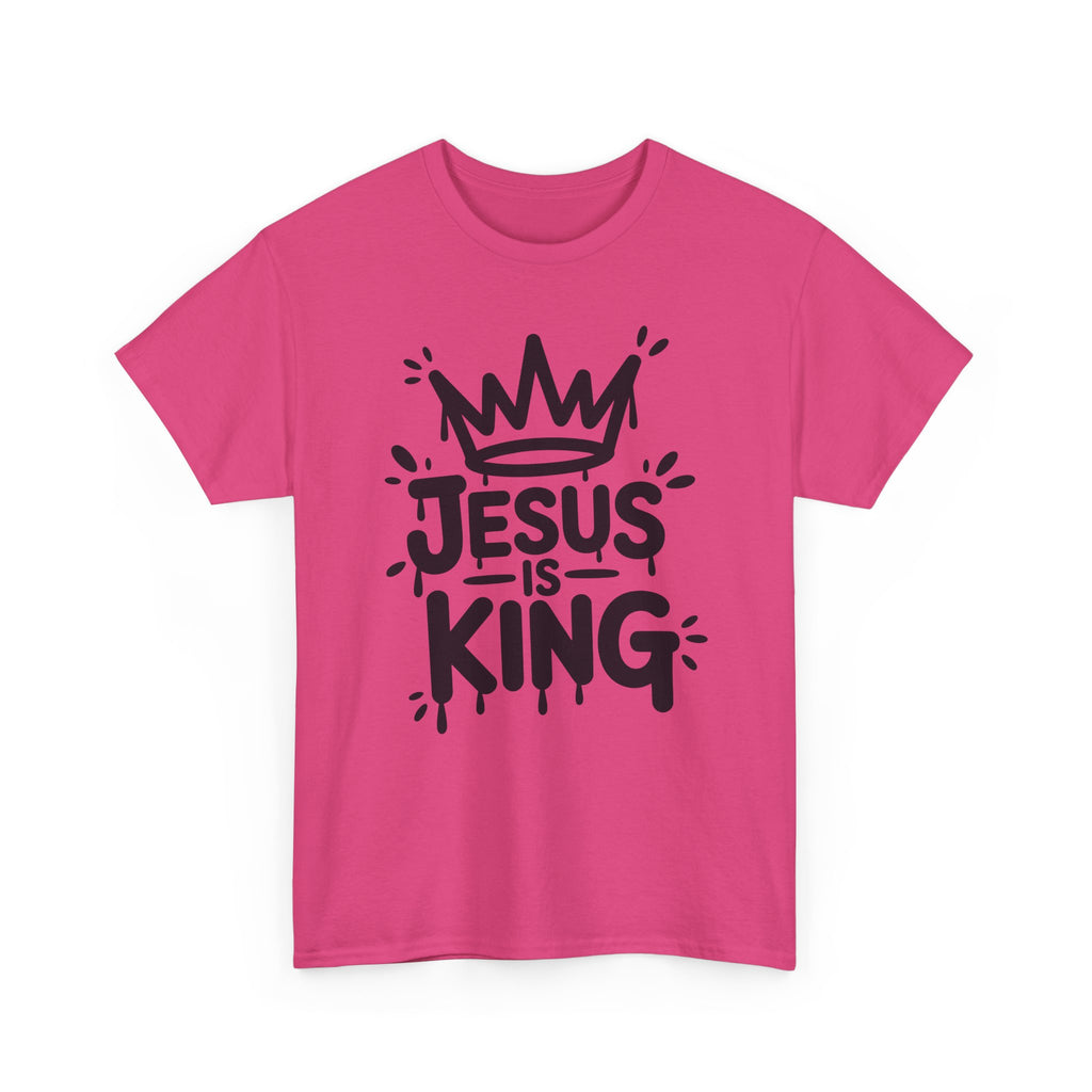 Jesus Is King Crown T-Shirt — Minimalist Christian Unisex Cotton Tee