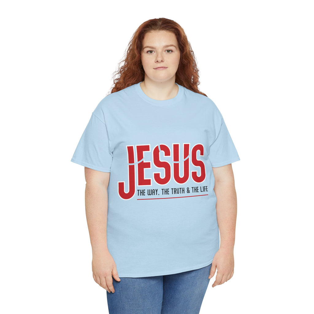 Jesus The Way The Truth & The Life T-Shirt — Bold Red Christian Unisex Cotton Tee