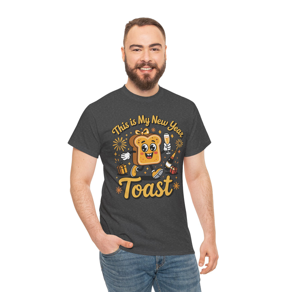 New Year Toast T-Shirt — "This Is My New Year Toast" Champagne & Fireworks Unisex Cotton Tee